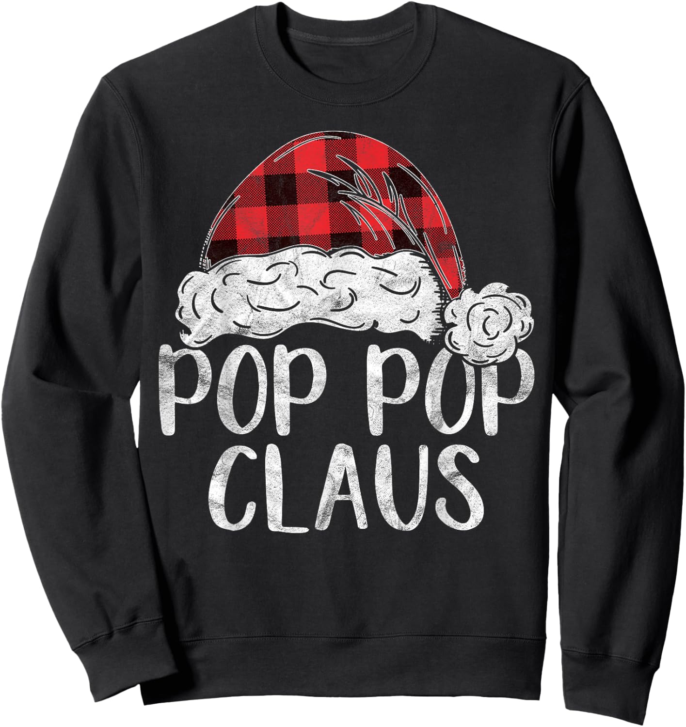 Pop Pop Claus Christmas Costume Gift Santa Matching Family Sweatshirt - Sweatshirt | Black