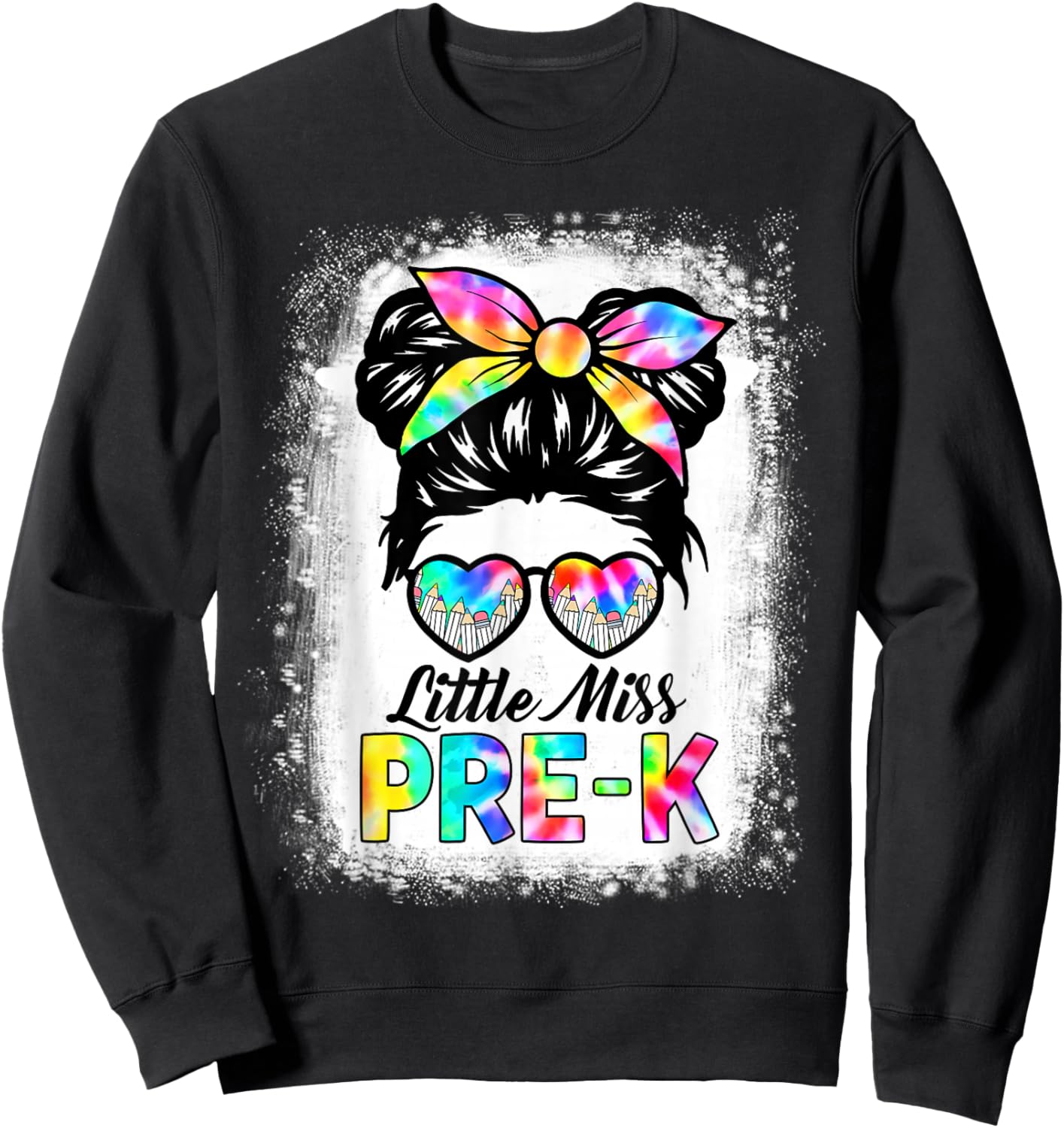 Girls PRE-K Preschool Back To School Cute Little Miss Pre-k Sweatshirt - Sweatshirt | Black