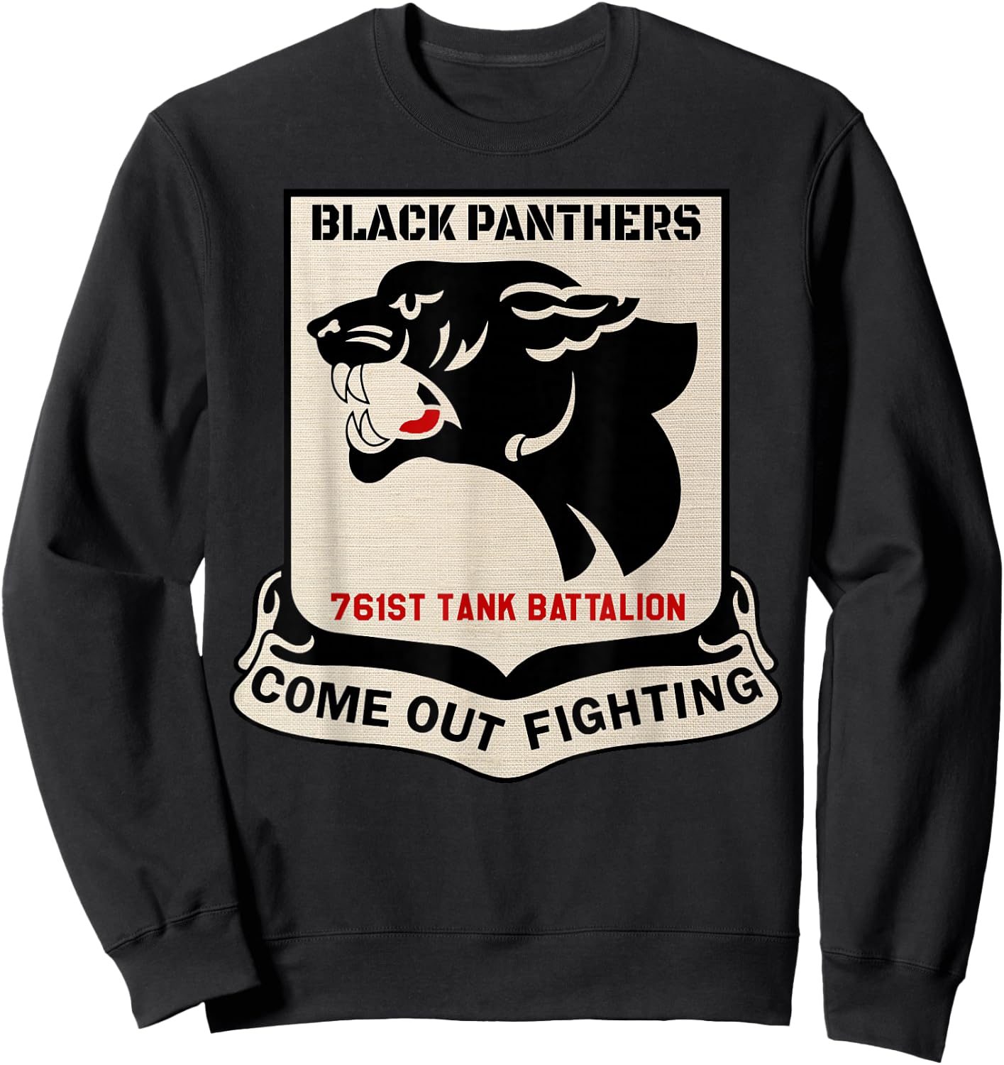 WW2 USA 761st Tank Battalion African American Black Panthers Sweatshirt - Sweatshirt | Black