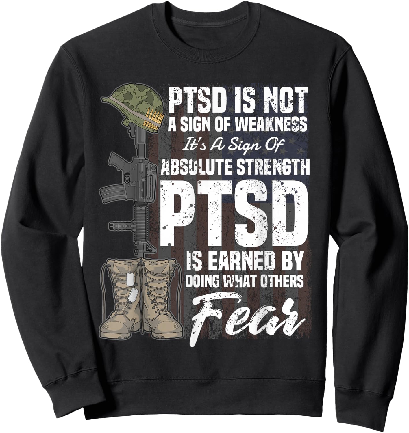 PTSD Awareness Gifts Psychical Wounds Search Sweatshirt - Sweatshirt | Black