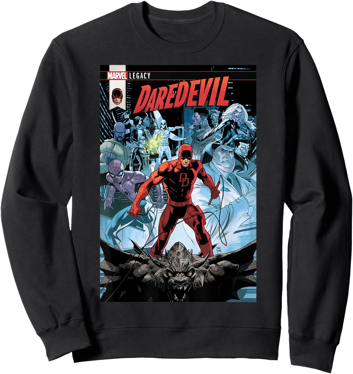 Marvel Daredevil Legacy Comic Cover Small Sweatshirt - Sweatshirt | Black