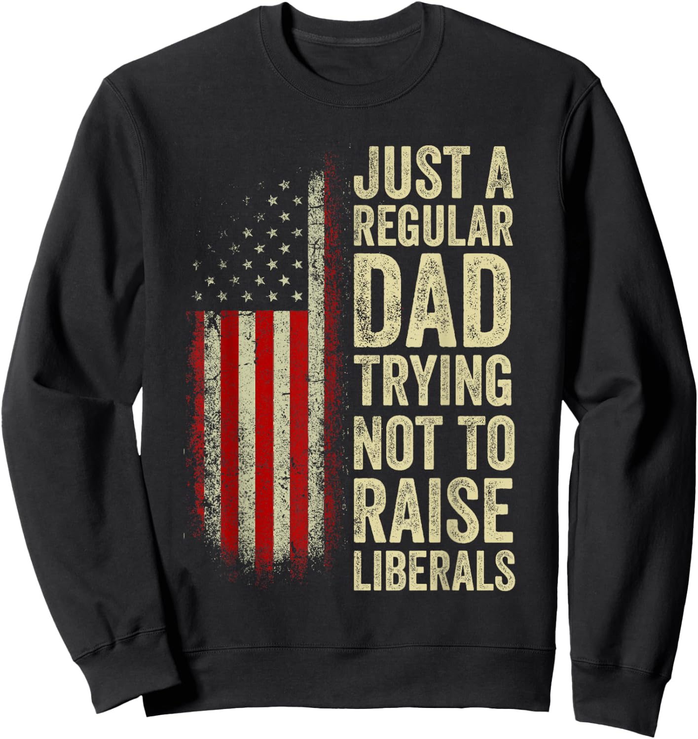 Just A Regular Dad Trying Not To Raise Liberals Father's Day Sweatshirt - Sweatshirt | Black