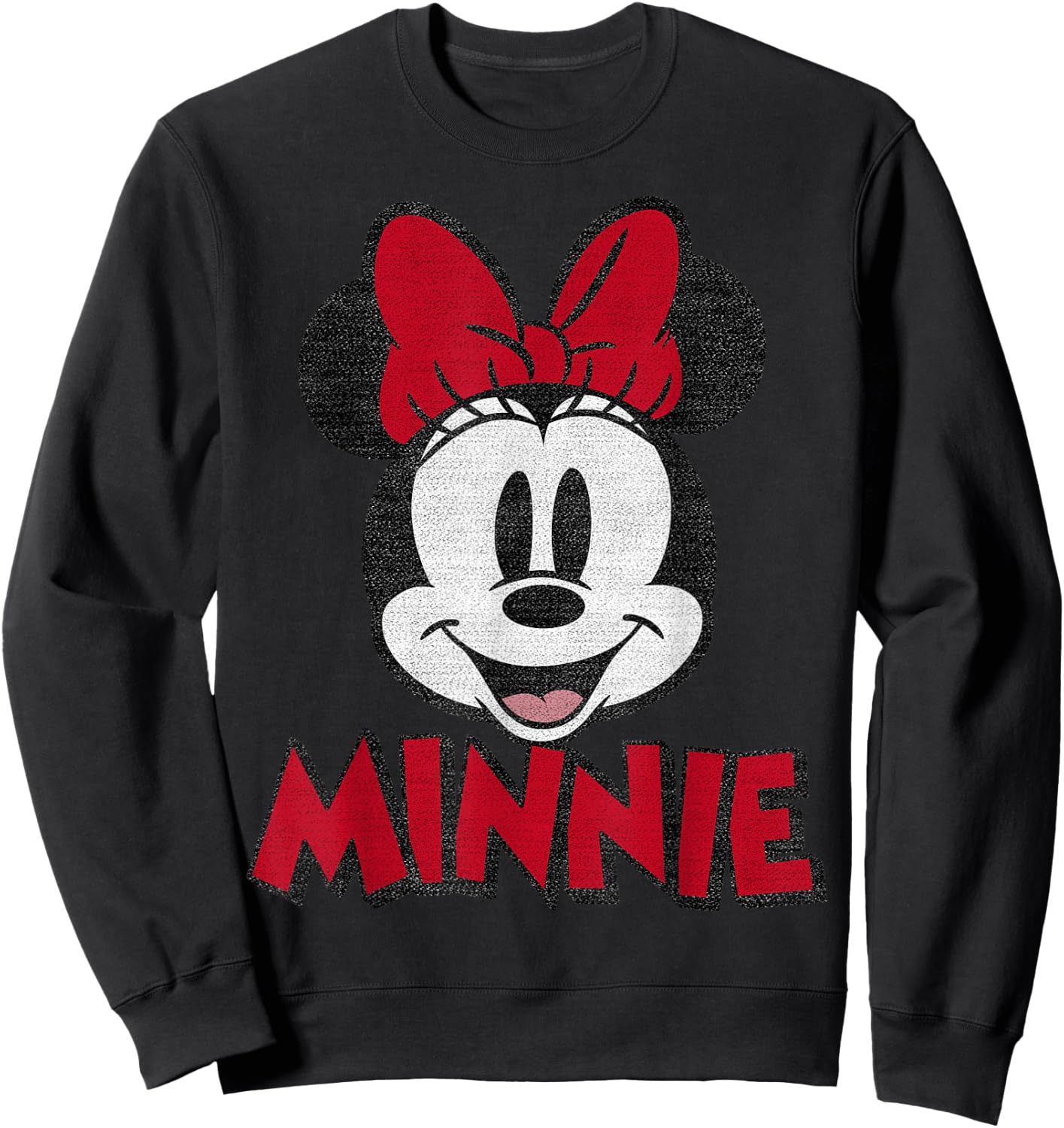 Disney Mickey And Friends Minnie Mouse Classic Portrait Short Sleeve Sweatshirt - Sweatshirt | Black