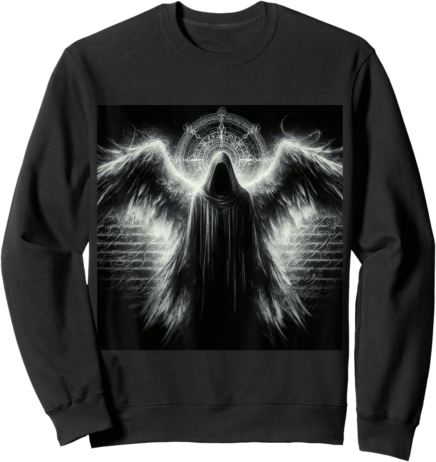 Archangel Azrael Religious Dark Fantasy Art Angelic Design Sweatshirt - Sweatshirt | Black