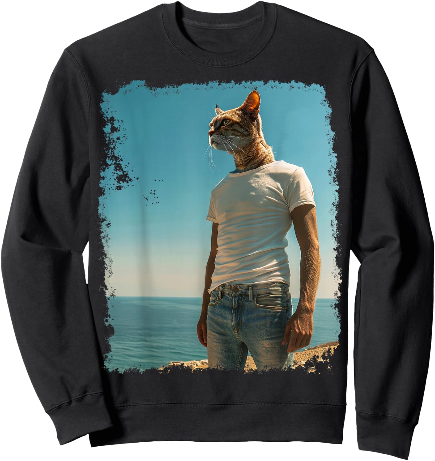 Funny Cat Meme Sweatshirt - Sweatshirt | Black