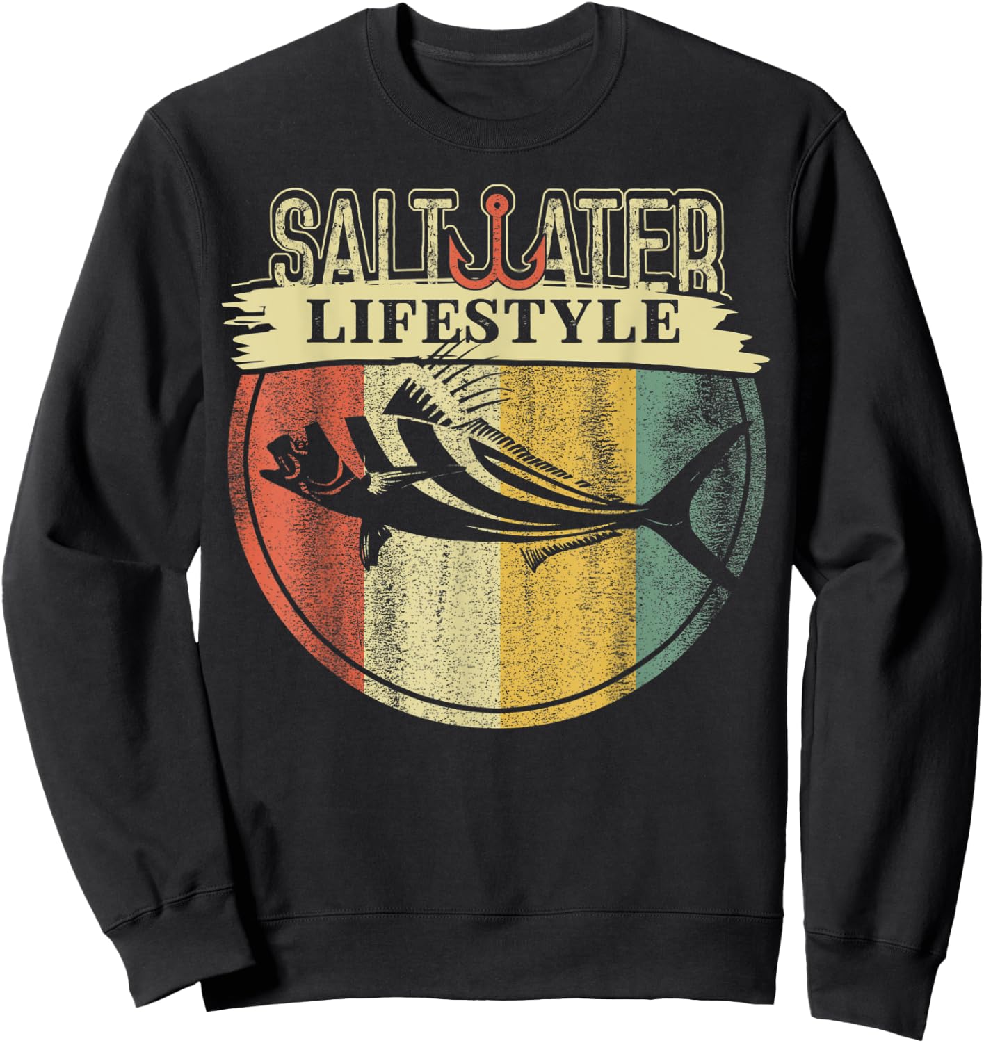 Saltwater Rooster Fishing Sport Game Fish Lover Fisherman Sweatshirt - Sweatshirt | Black