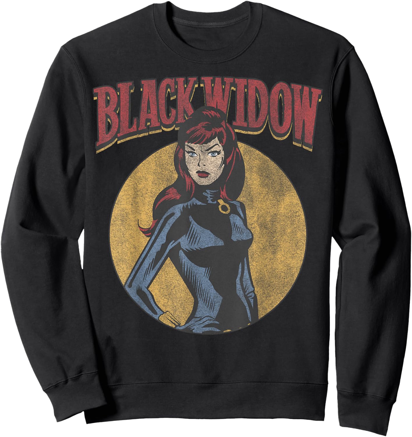 Marvel Black Widow Retro Circle Portrait Small Sweatshirt - Sweatshirt | Black