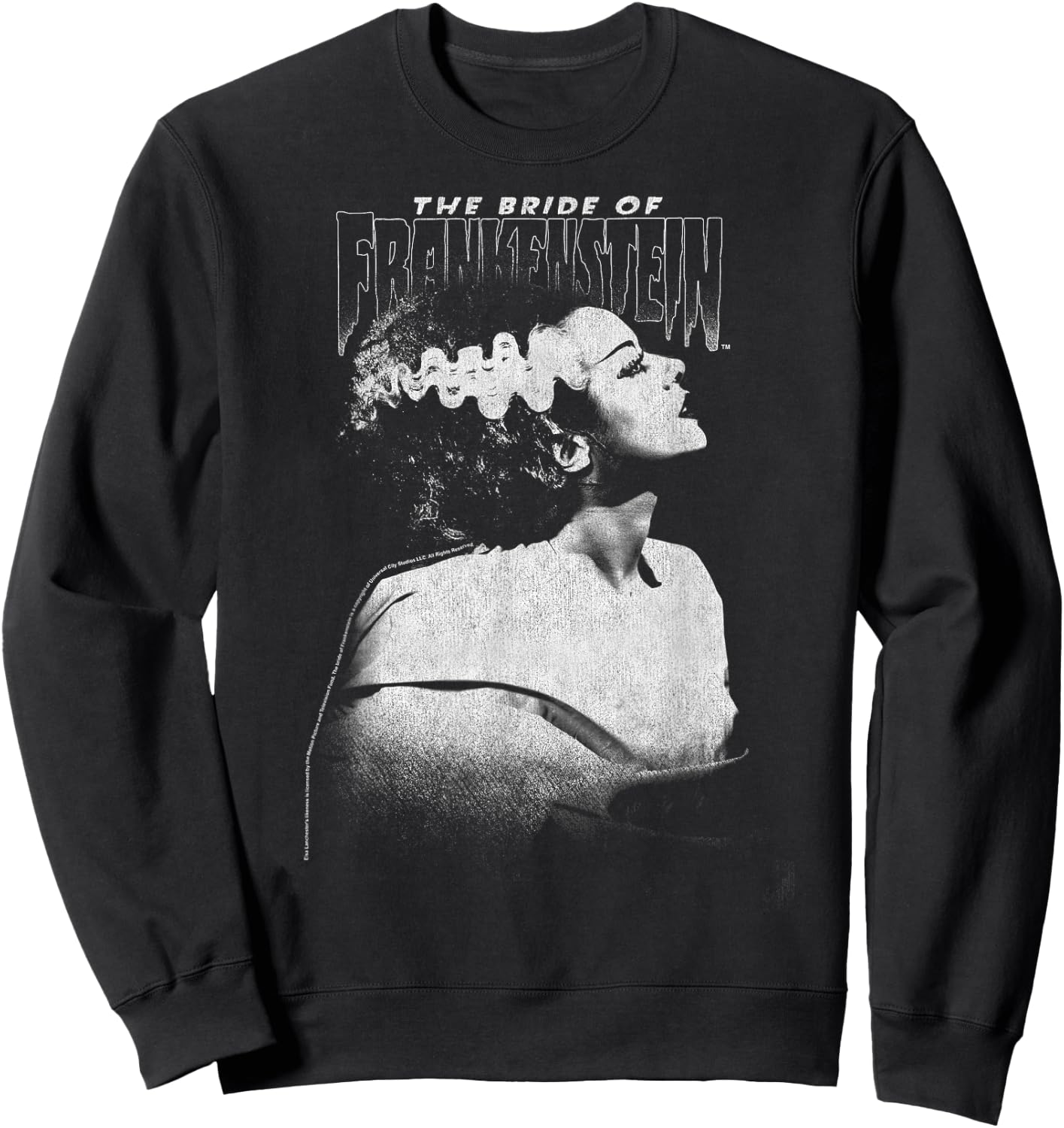 Universal Monsters Bride Of Frankenstein Dark Portrait Sweatshirt - Sweatshirt | Black