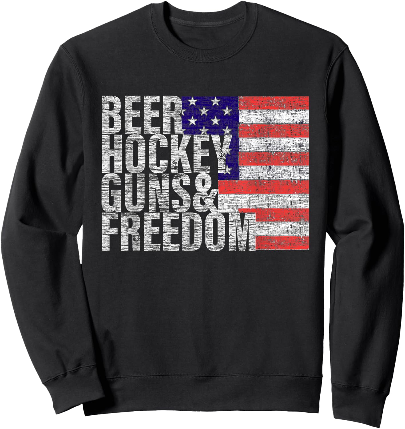 Beer Hockey Guns & Freedom Sweatshirt - Sweatshirt | Black