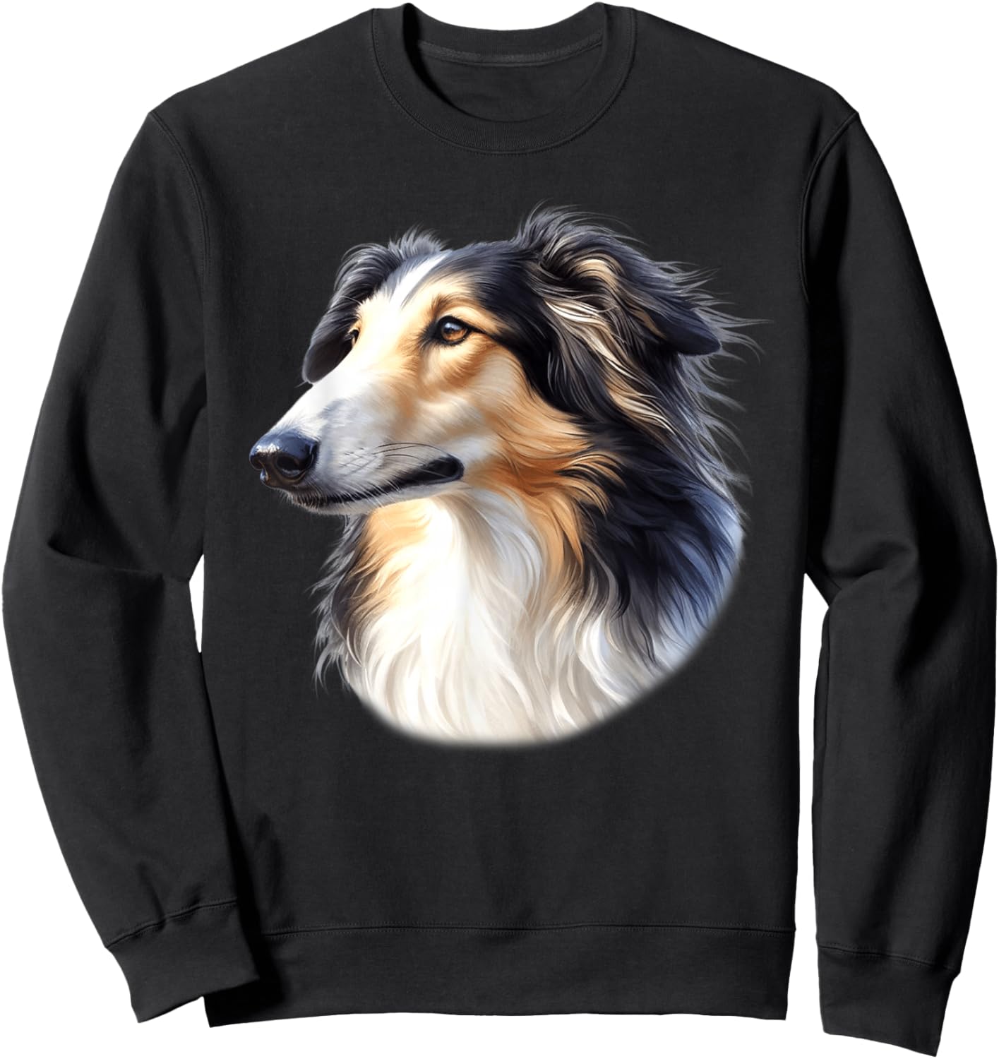 Borzoi Dog Portrait Sweatshirt - Sweatshirt | Black