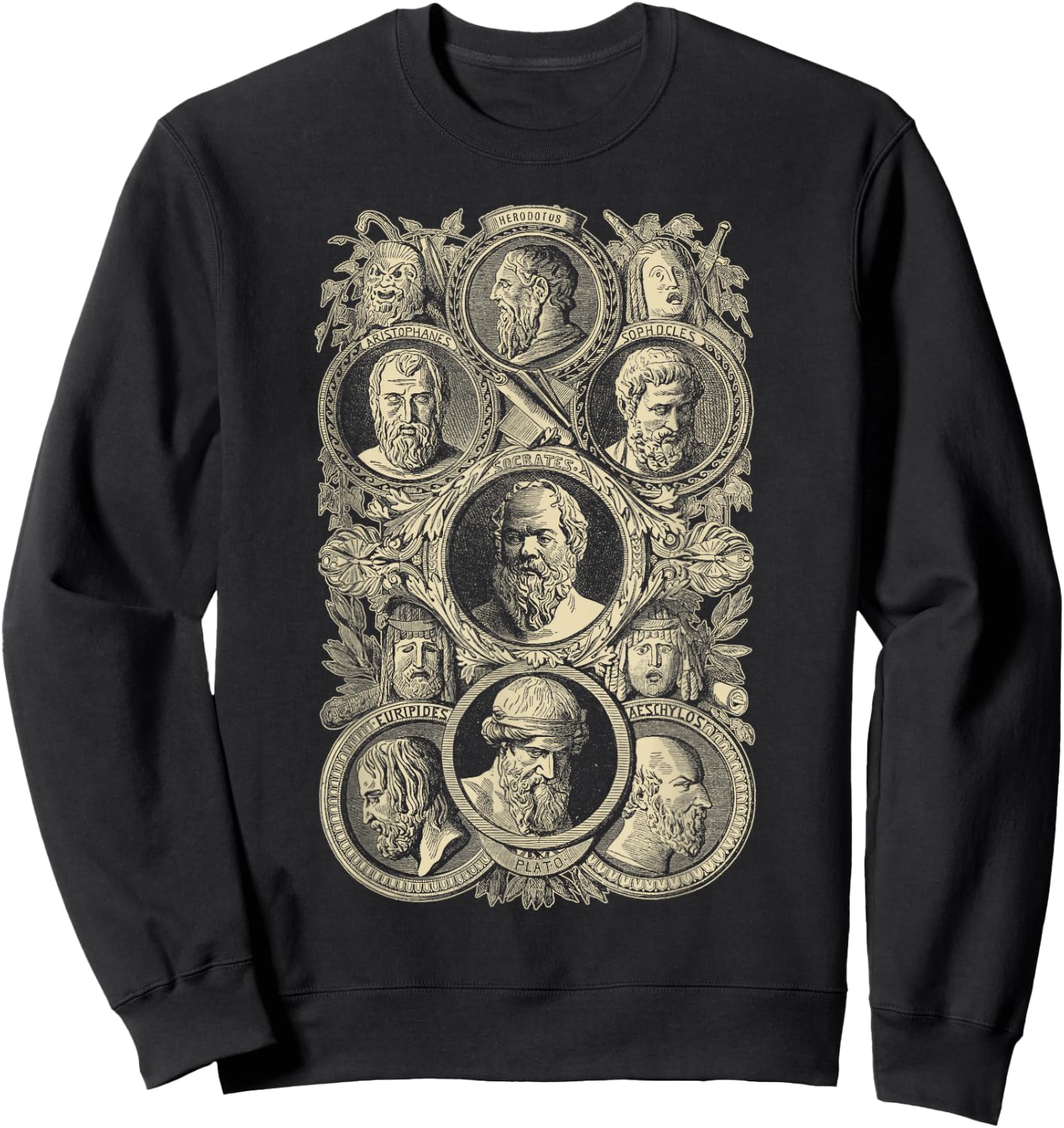 Plato Greek Philosophers Socrates Philosophy Sweatshirt - Sweatshirt | Black