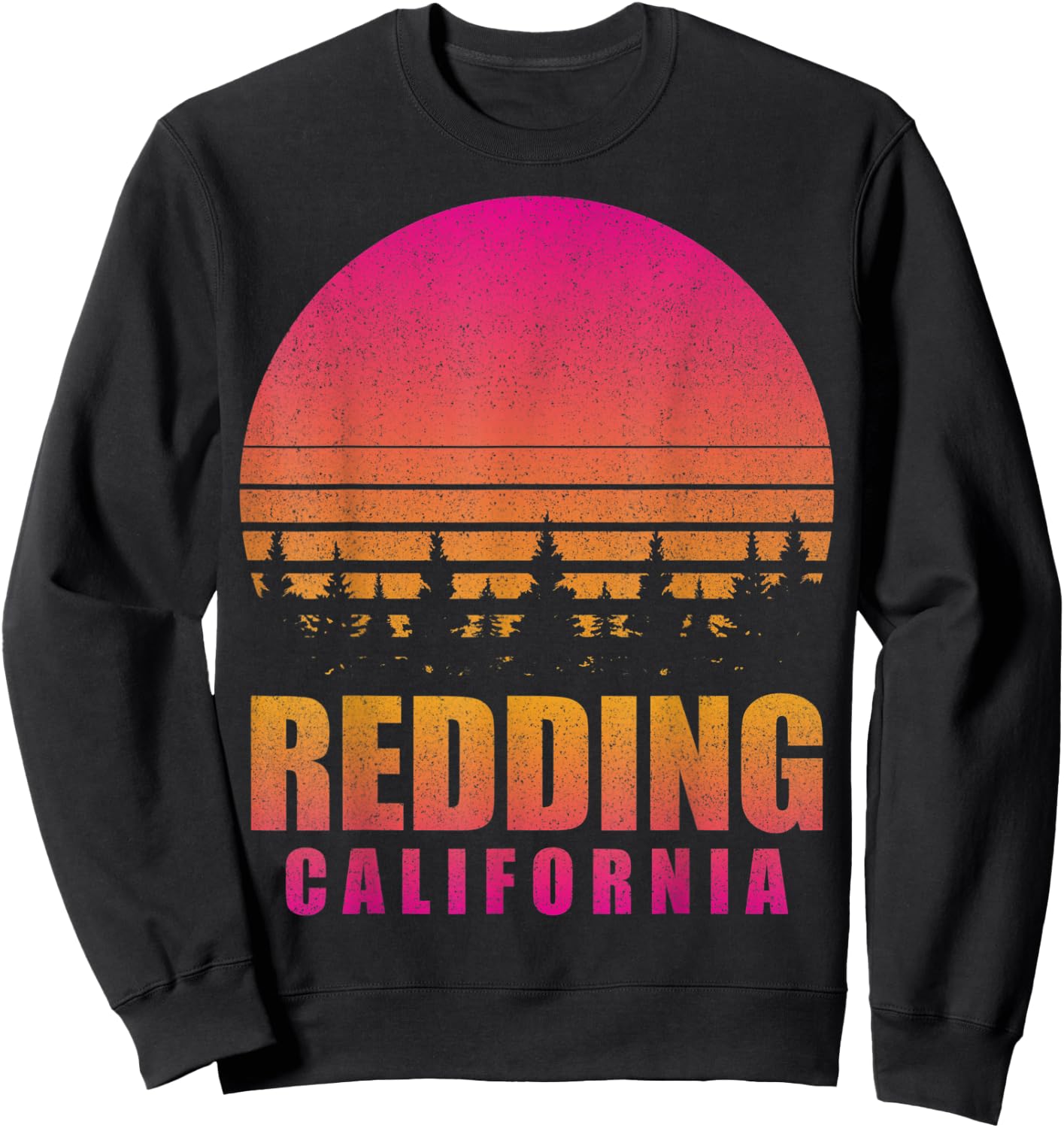 Vintage Redding California CA Retro 80s 90s Graphic Souvenir Sweatshirt - Sweatshirt | Black