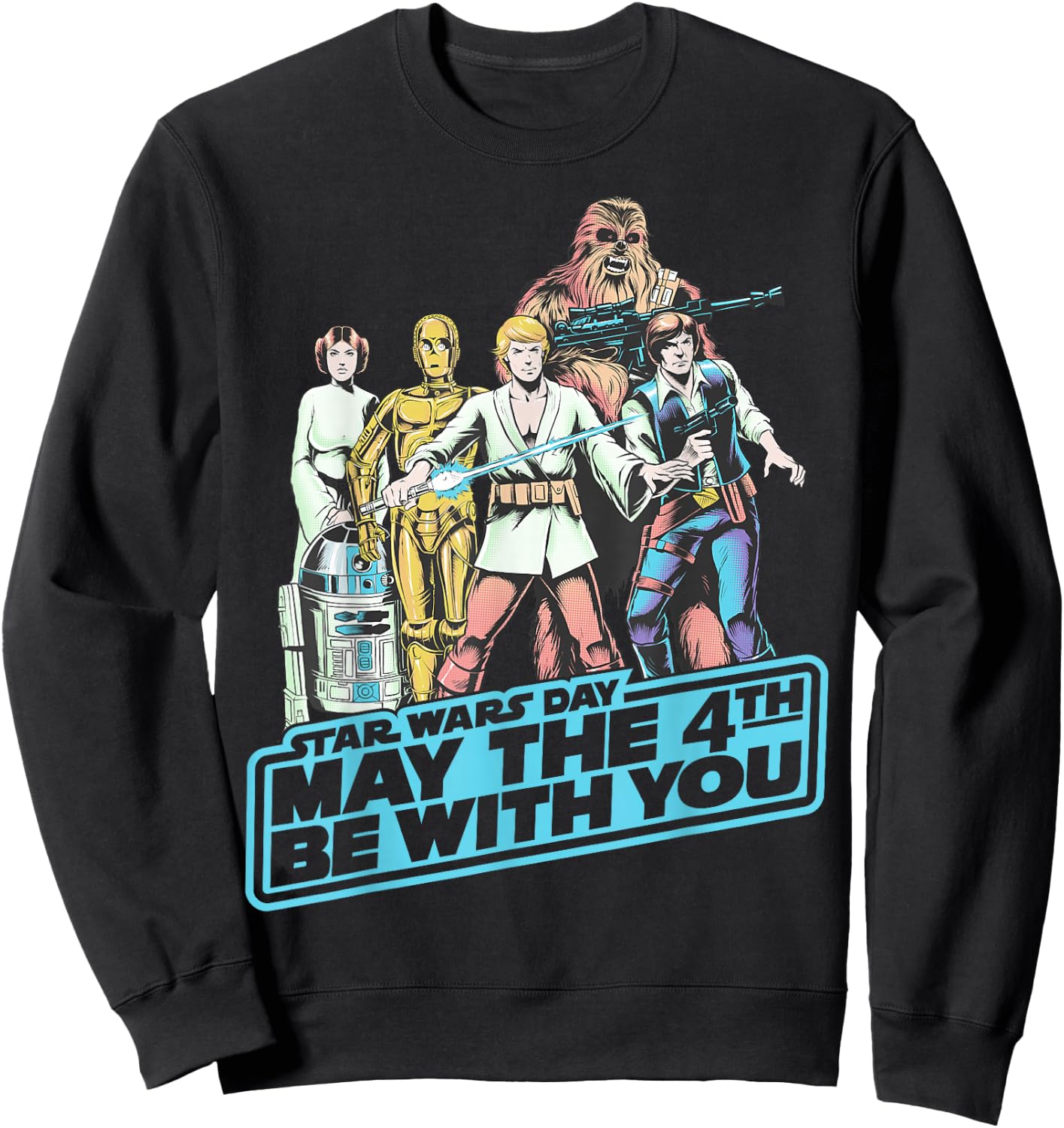 Star Wars May The Fourth Group Shot Retro Poster Sweatshirt - Sweatshirt | Black