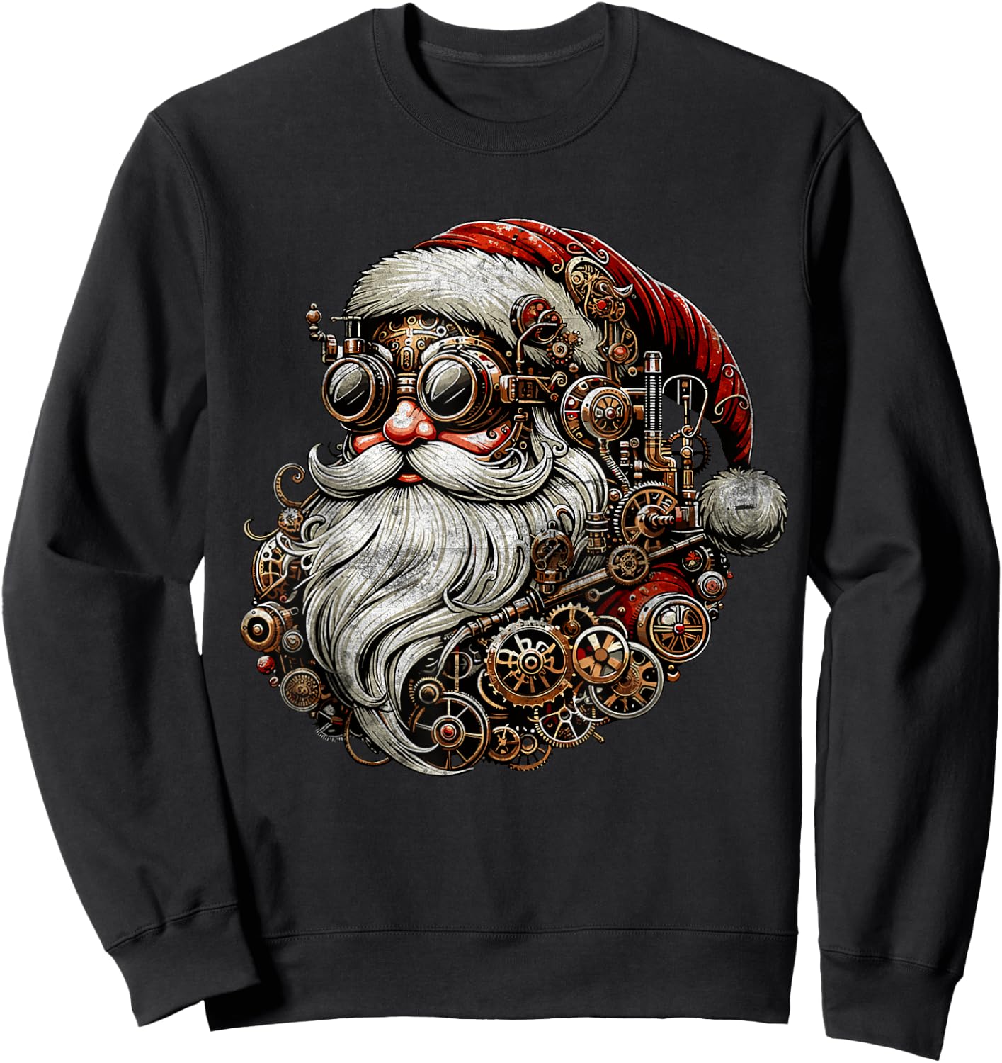 Christmas Steampunk Father Christmas Futuristic Sweatshirt - Sweatshirt | Black