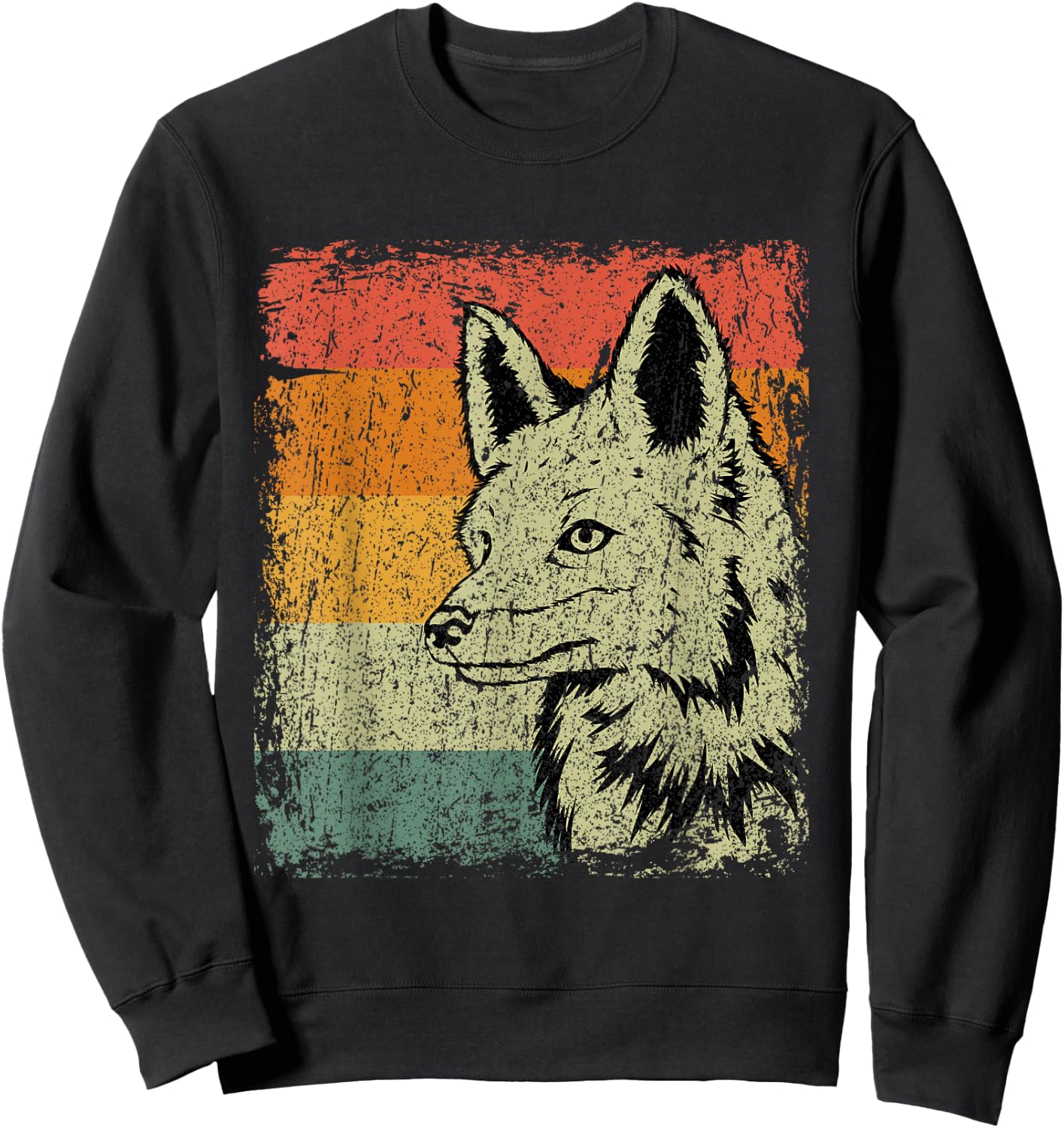 Retro Fox Gift Vintage Fox Sweatshirt - Sweatshirt | Black