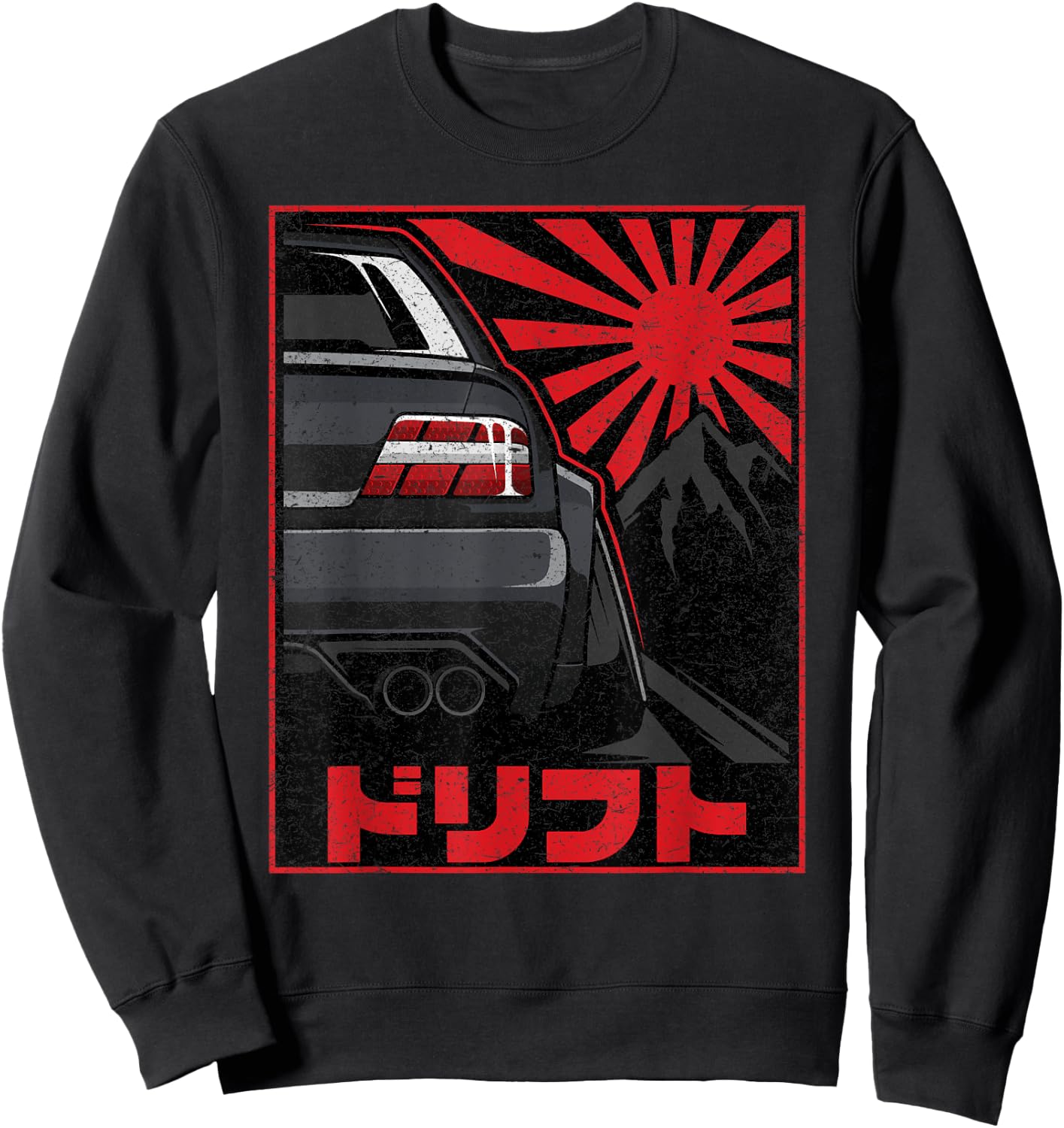 JDM Tokyo Japan Drift Race Car Tuning Retro Vintage Graphic Sweatshirt - Sweatshirt | Black