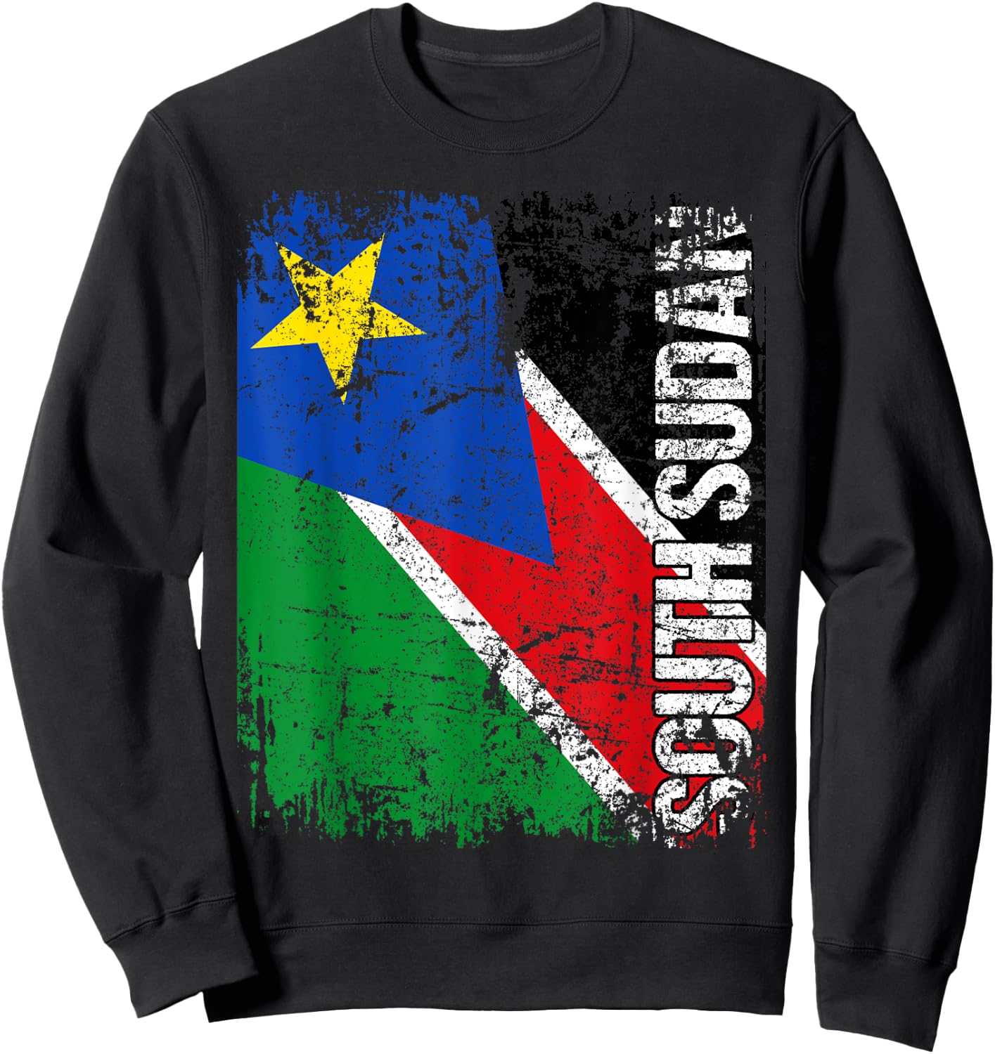 SOUTH SUDAN Flag Vintage Distressed SOUTH SUDAN Sweatshirt - Sweatshirt | Black