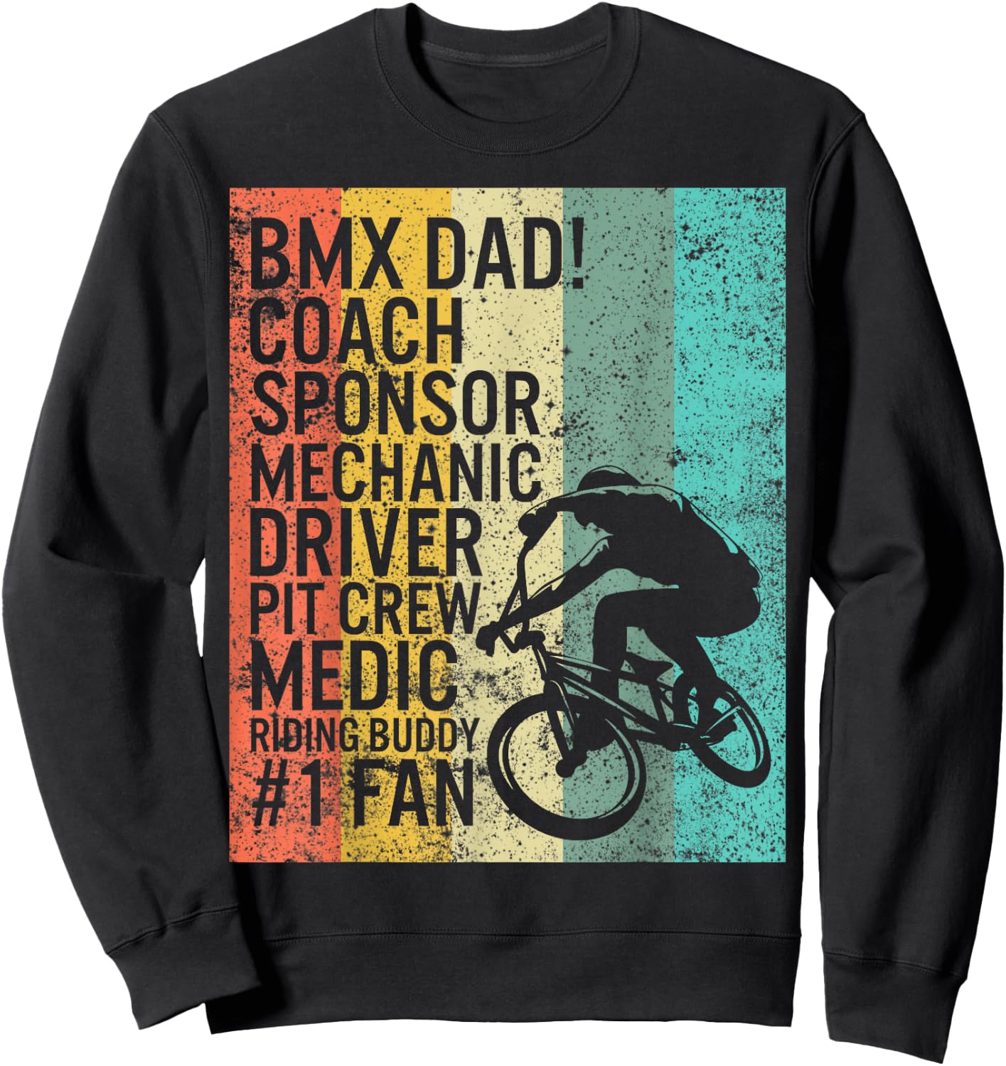 BMX Dad Coach Medic Riding Buddy 1 Fan Fathers Day Grandpa Sweatshirt - Sweatshirt | Black