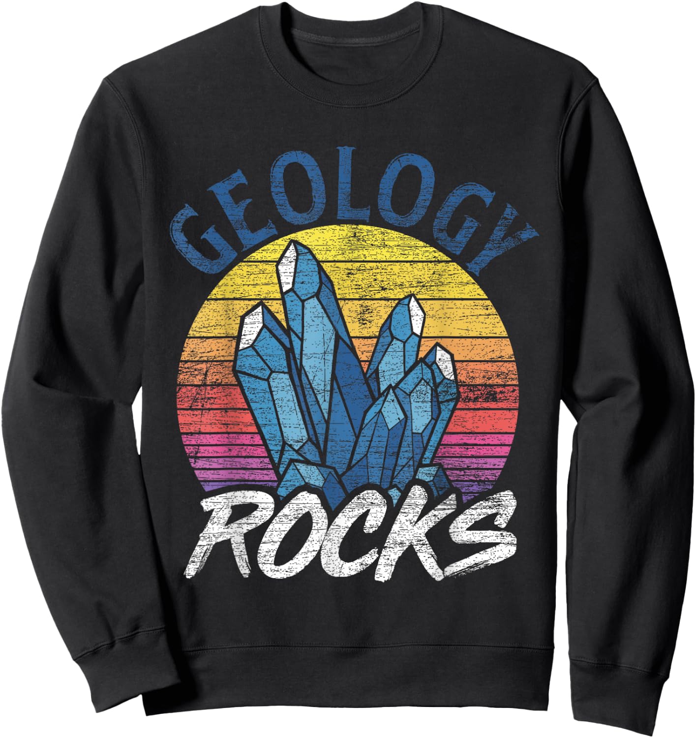 Geology Rocks Retro Geology Sweatshirt - Sweatshirt | Black