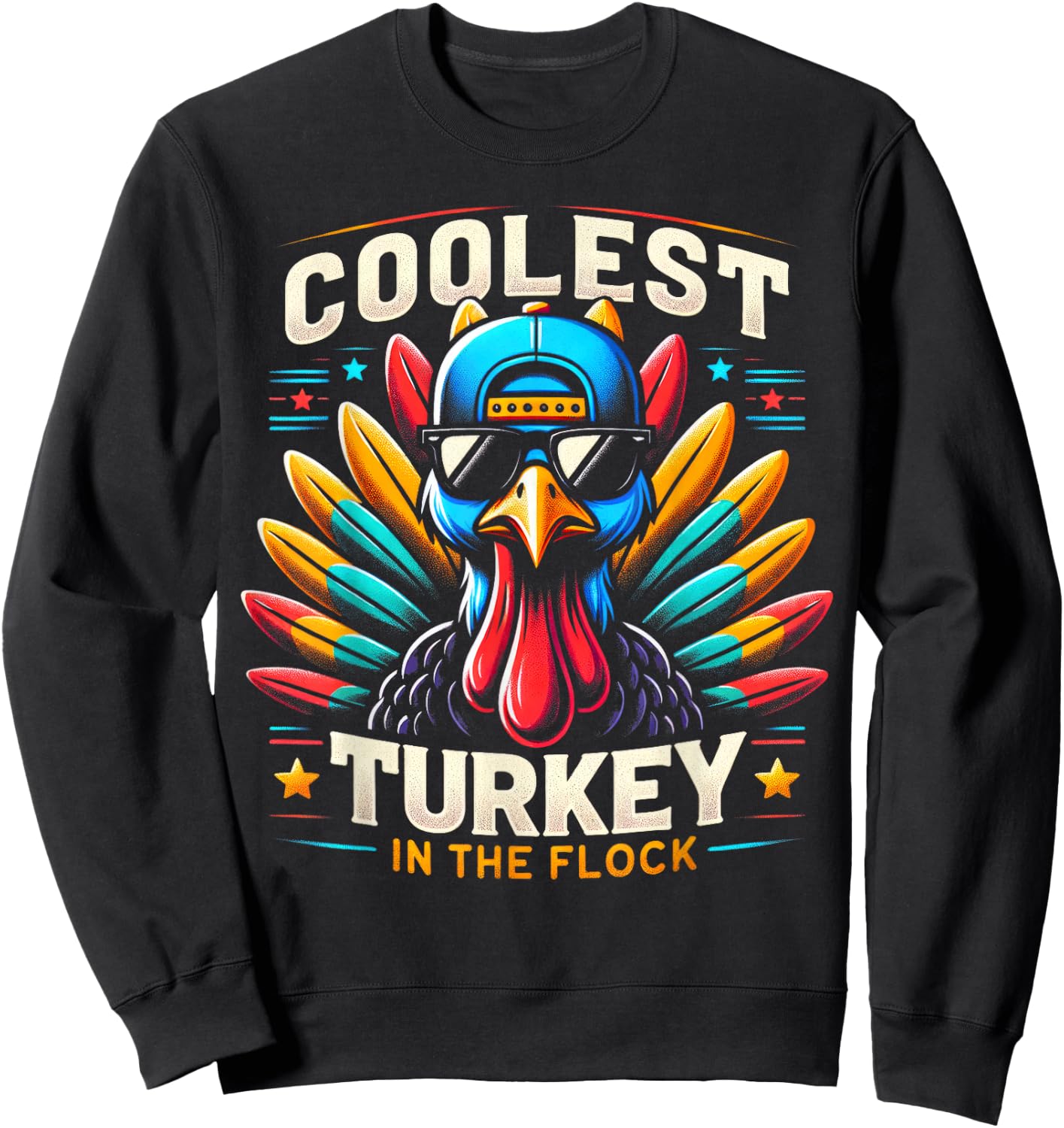 Thanksgiving Shirt For Boys Kids Toddlers Coolest Turkey Sweatshirt - Sweatshirt | Black