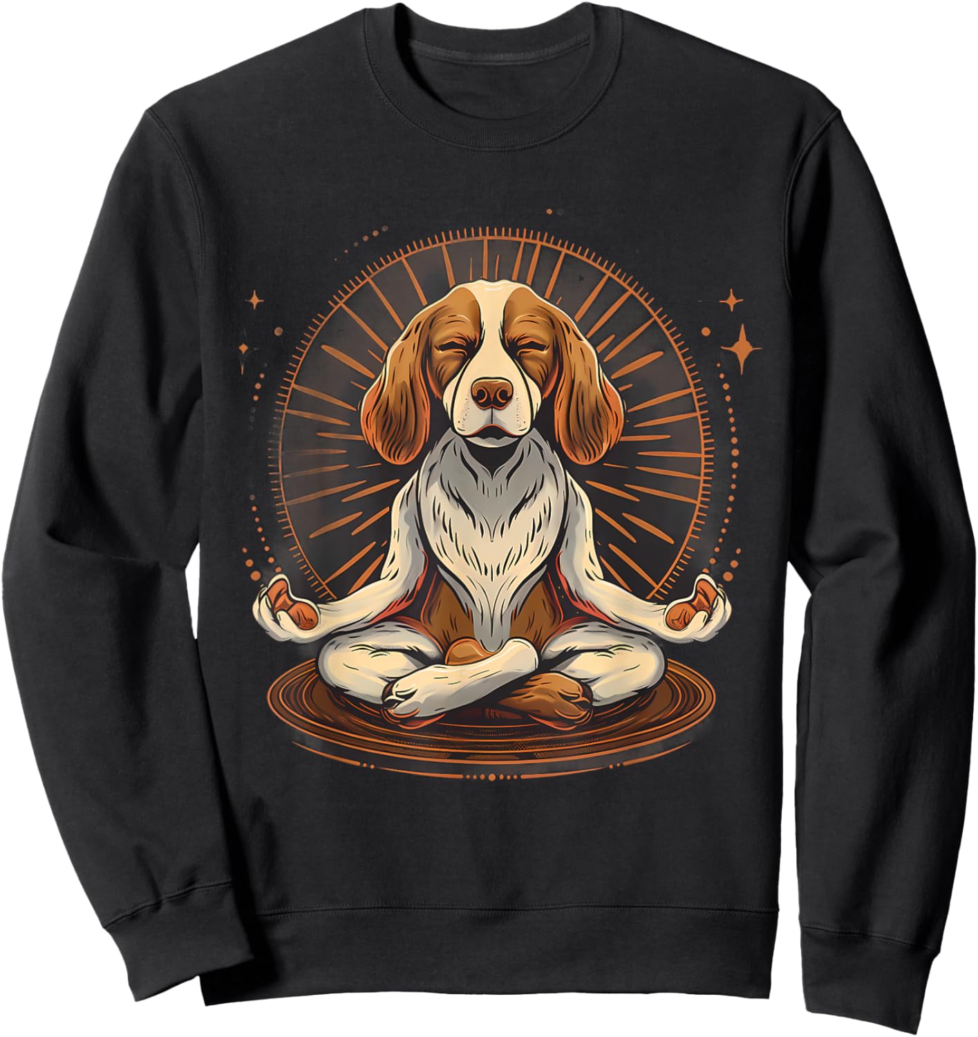 Dog Zen Meditation Buddha Buddhist Yoga Spiritual Hindu Women Kids Sweatshirt - Sweatshirt | Black