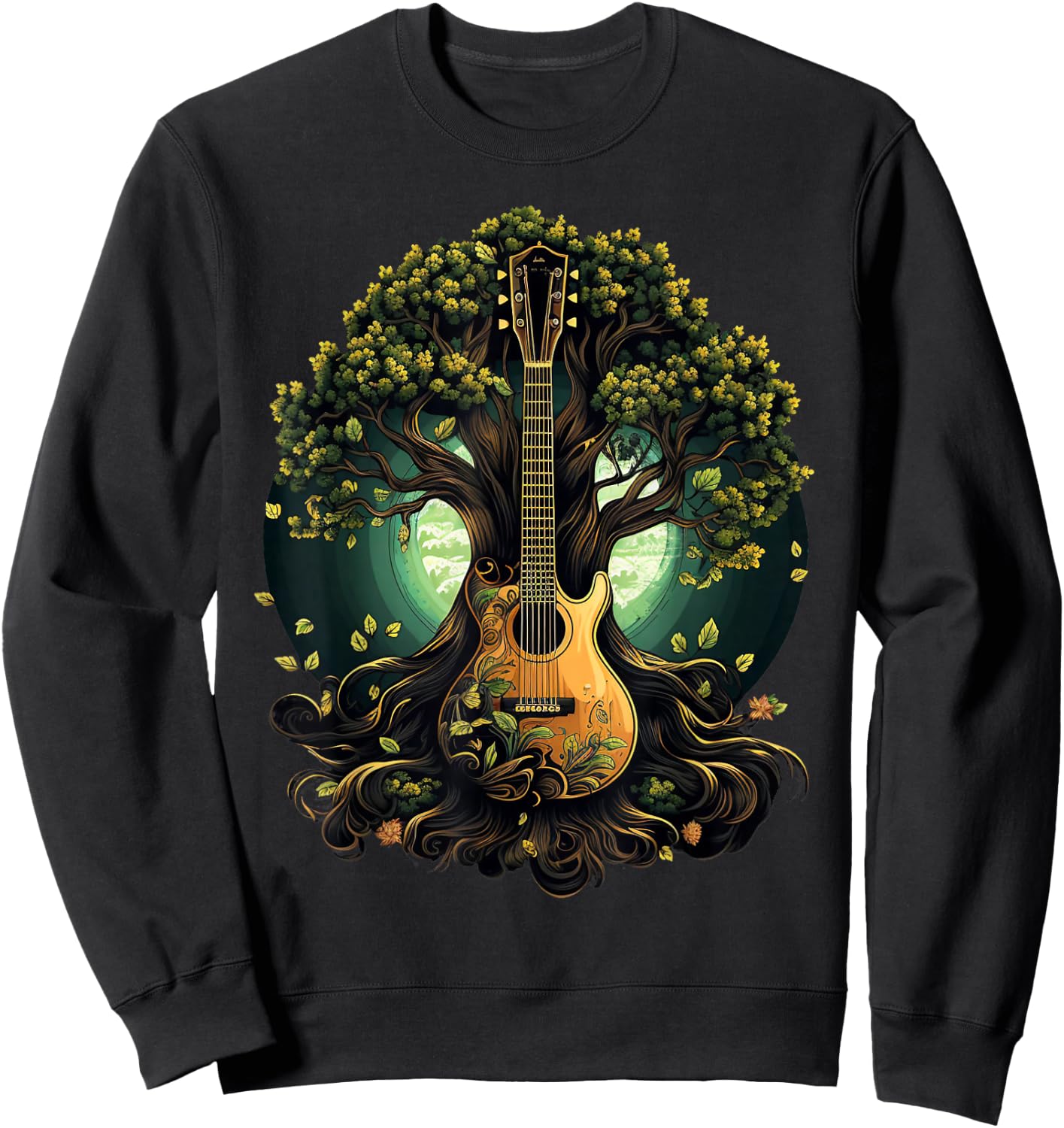 Acoustic Guitar Tree Of Life Sweatshirt - Sweatshirt | Black