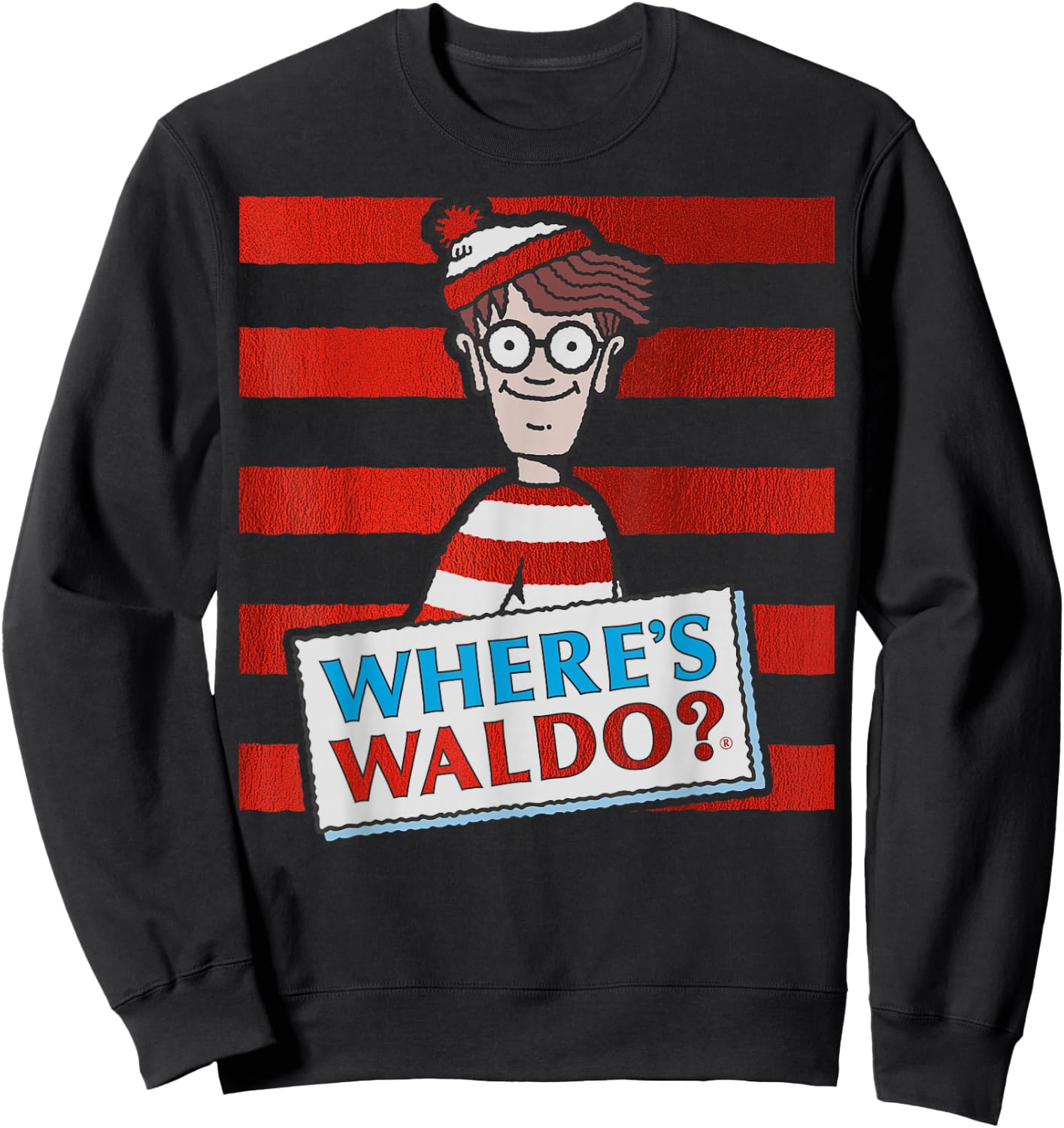 Where's Waldo Waldo Stripes Sweatshirt - Sweatshirt | Black