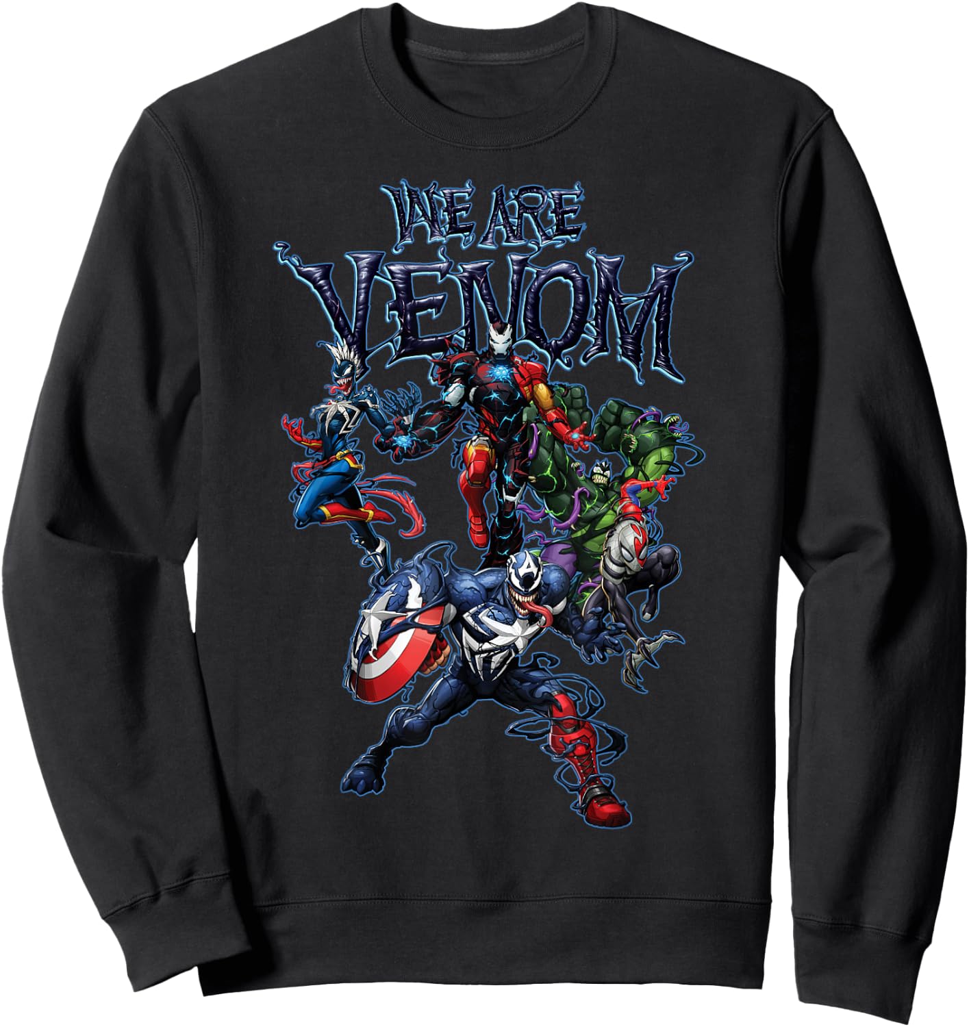 Marvel Spider-Man Maximum Venom Group Shot We are Venom Sweatshirt - Sweatshirt | Black