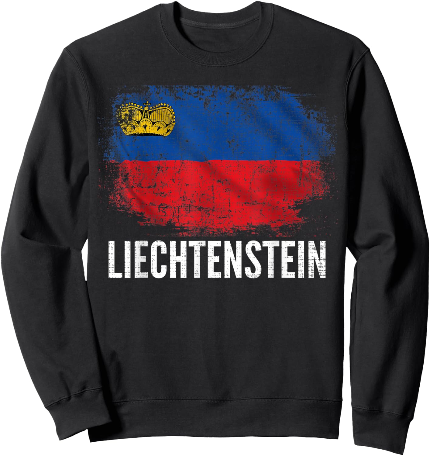 Vintage Liechtenstein Flag Gift Sweatshirt - Sweatshirt | Black