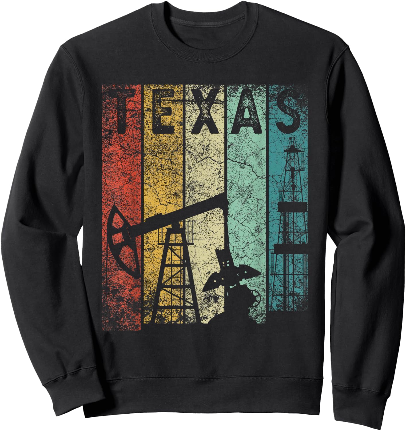 Texas Oil Rig Oilfield Industry For Oilman Oilwoman Men Gift Sweatshirt - Sweatshirt | Black
