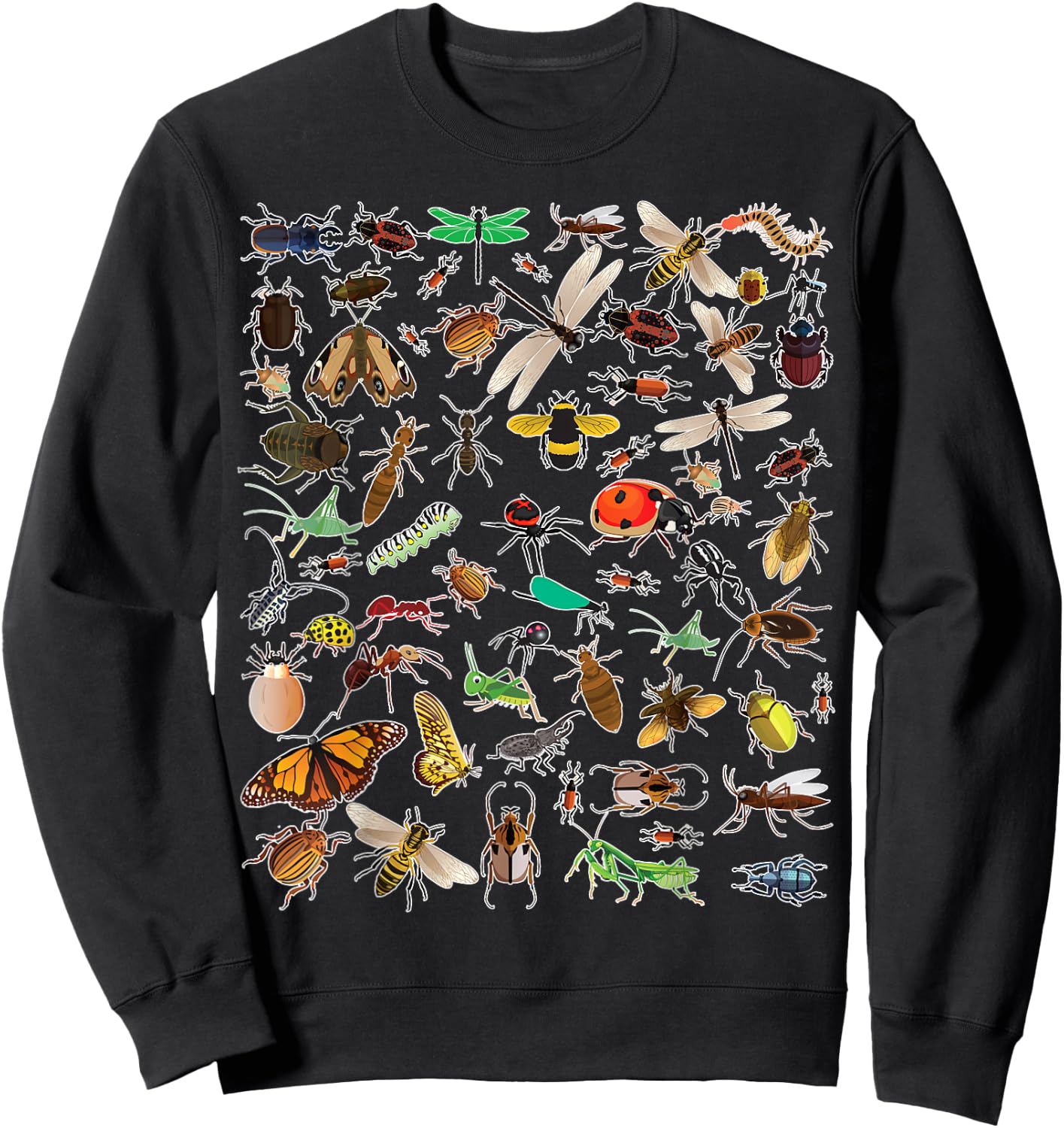 Cool Lots Of Bugs | Funny Insect Lover Entomologist Boy Gift Sweatshirt - Sweatshirt | Black