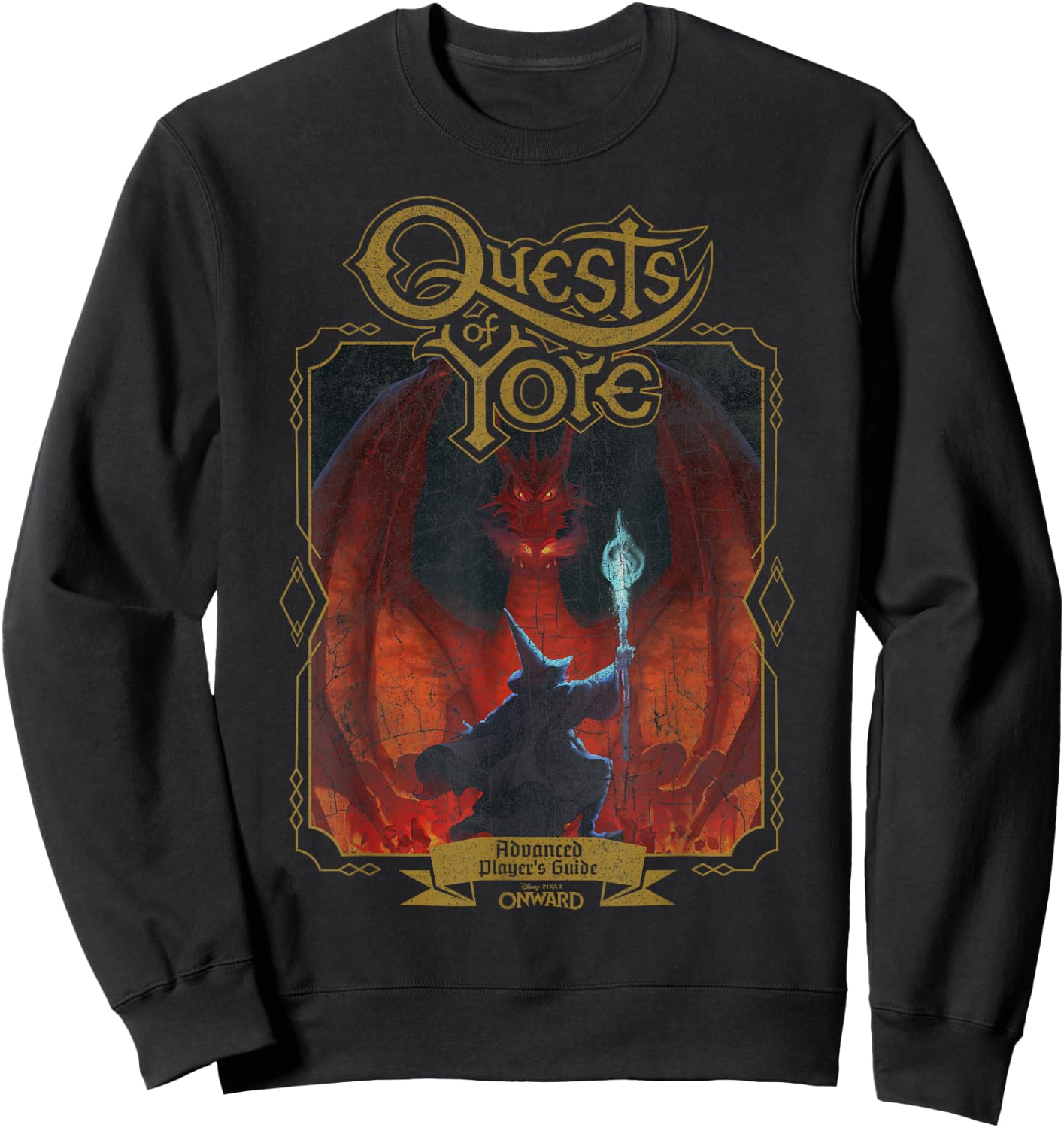 Disney Pixar Onward Quests Of Yore Advanced Player's Guide Sweatshirt - Sweatshirt | Black