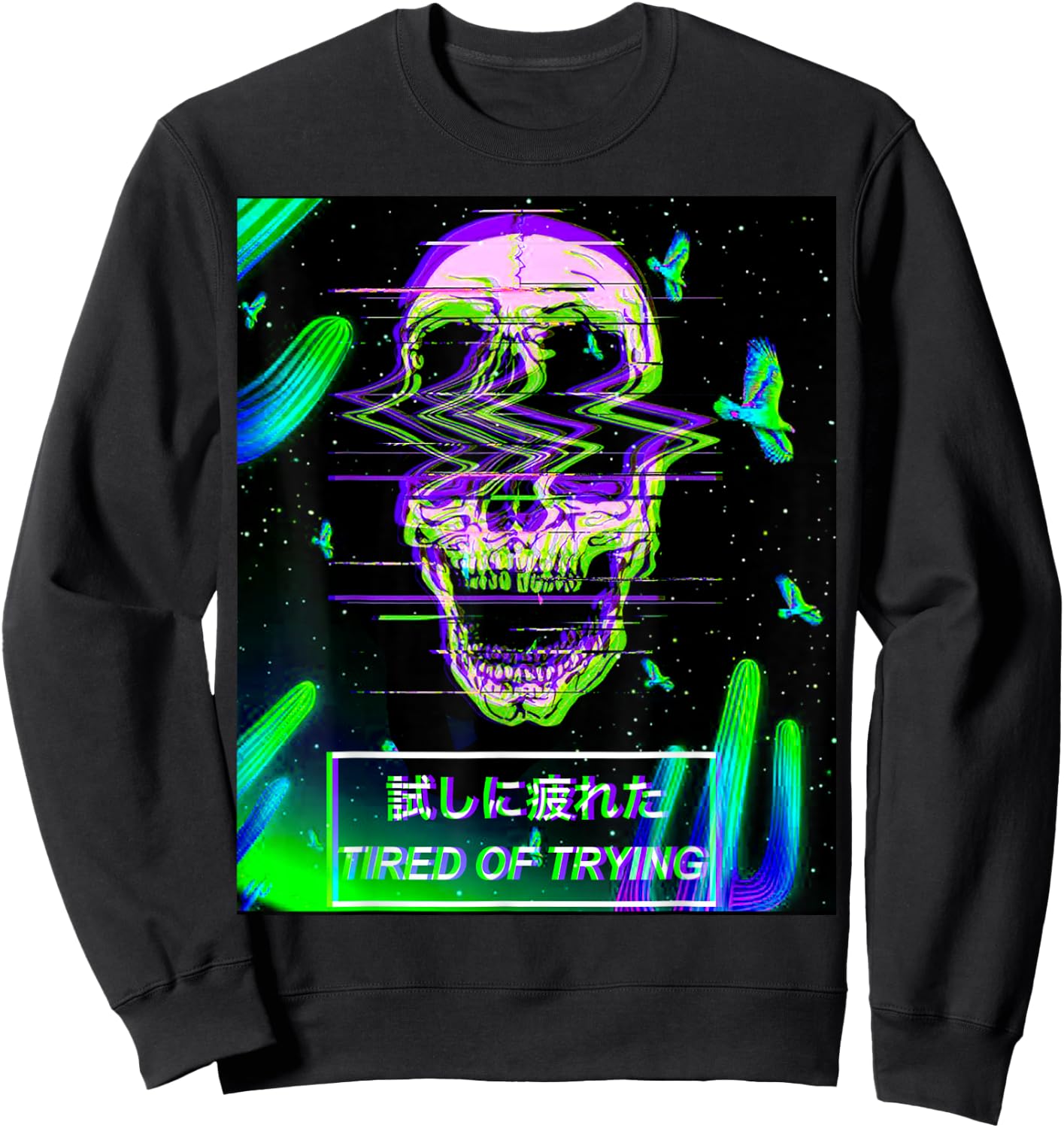 Aesthetic Vaporwave Japanese Futurism Anime Retro Hentai Sweatshirt - Sweatshirt | Black