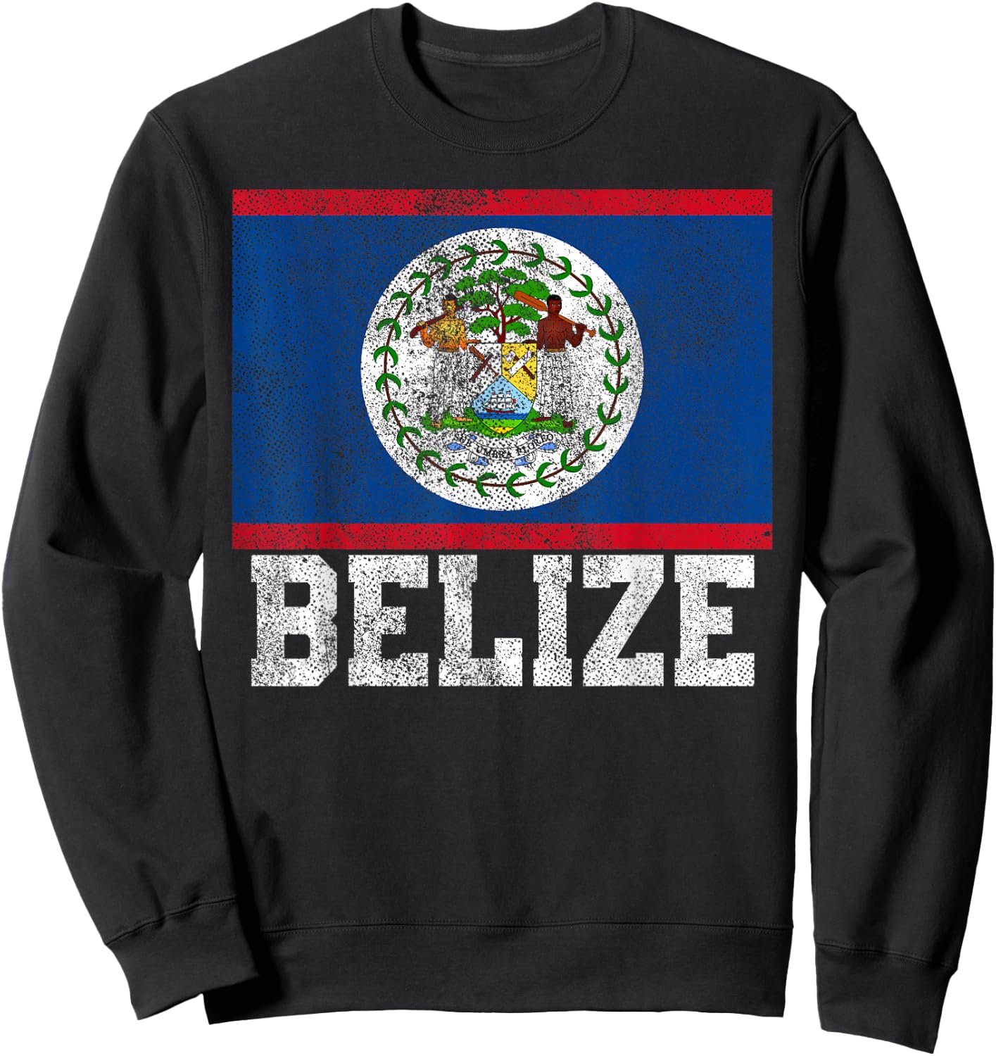 Belize Flag National Pride Roots Country Nation Souvenir Sweatshirt - Sweatshirt | Black