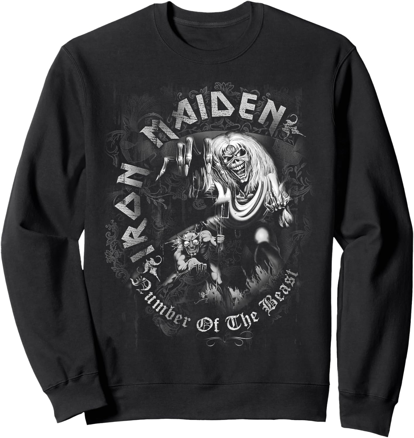 Iron Maiden - Number of the Beast Greyscale Sweatshirt - Sweatshirt | Black
