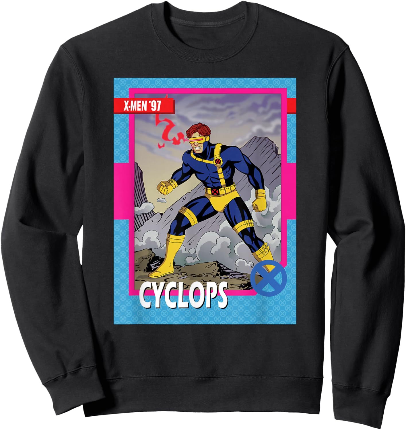 Marvel Studios X-Men '97 Cyclops Retro Trading Card Sweatshirt - Sweatshirt | Black