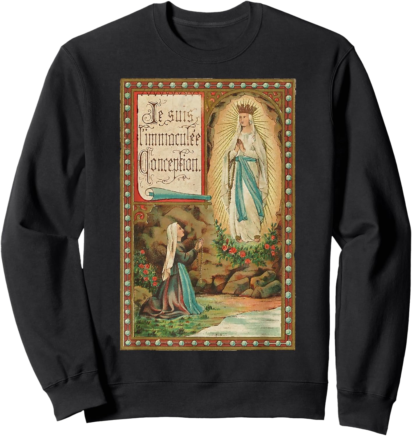 Immaculate Conception of Our Lady Lourdes Sweatshirt - Sweatshirt | Black
