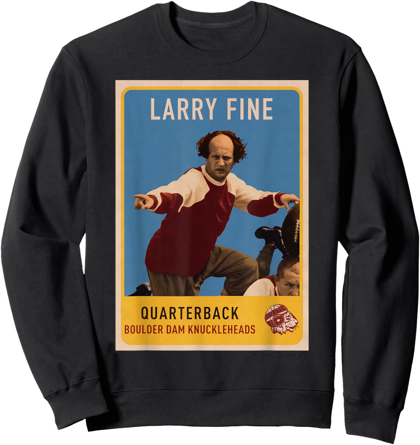 The Three Stooges - Men's Adult Black Football Cartoon Sweatshirt - Sweatshirt | Black