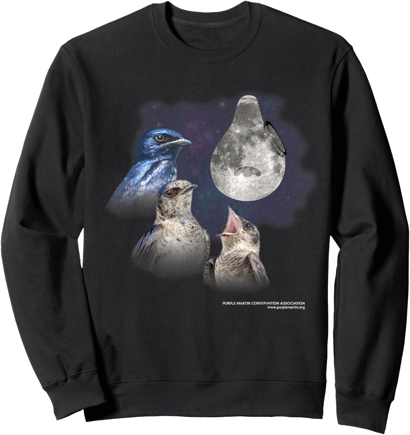 Three Martin Moon - Purple Martin Sweatshirt - Sweatshirt | Black