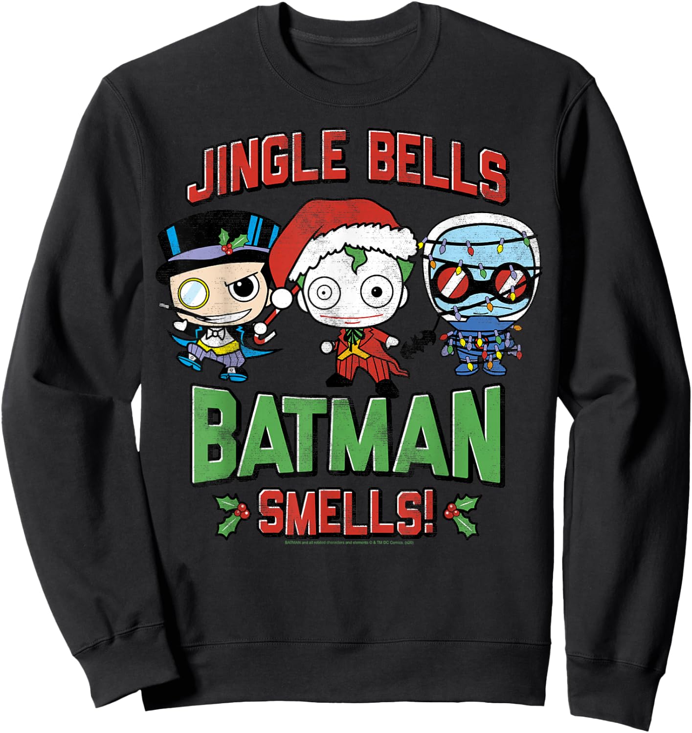 DC Comics Christmas Villains Jingle Bells Batman Smells Sweatshirt - Sweatshirt | Black