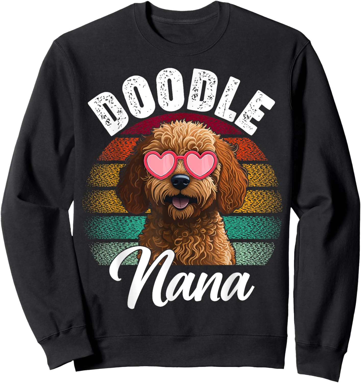 Retro Doodle Nana Goldendoodle Dog Lover Mothers Day Women Sweatshirt - Sweatshirt | Black