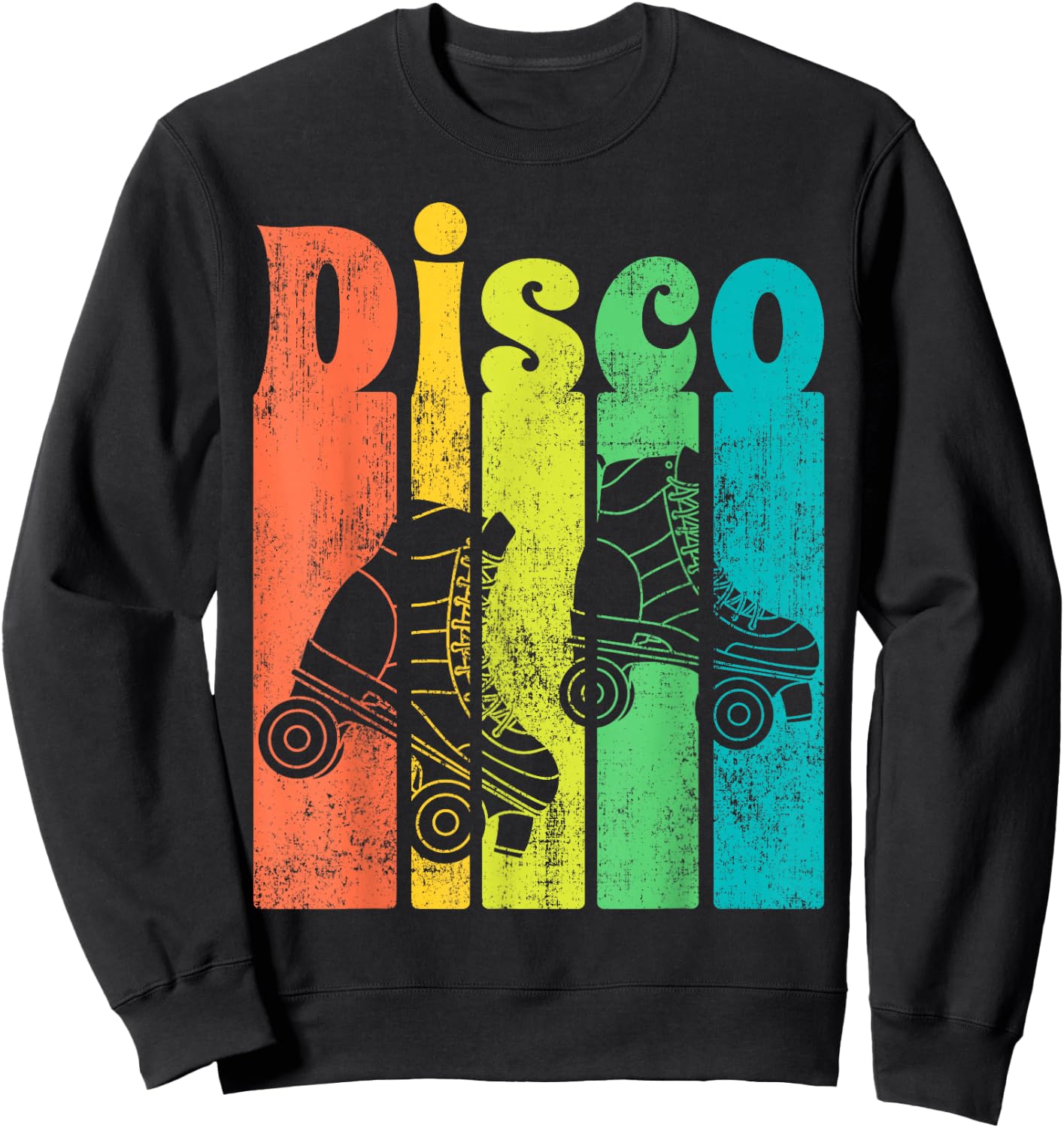 Disco Roller Vintage Skater Classic 70s 80s Skating Gift Sweatshirt - Sweatshirt | Black