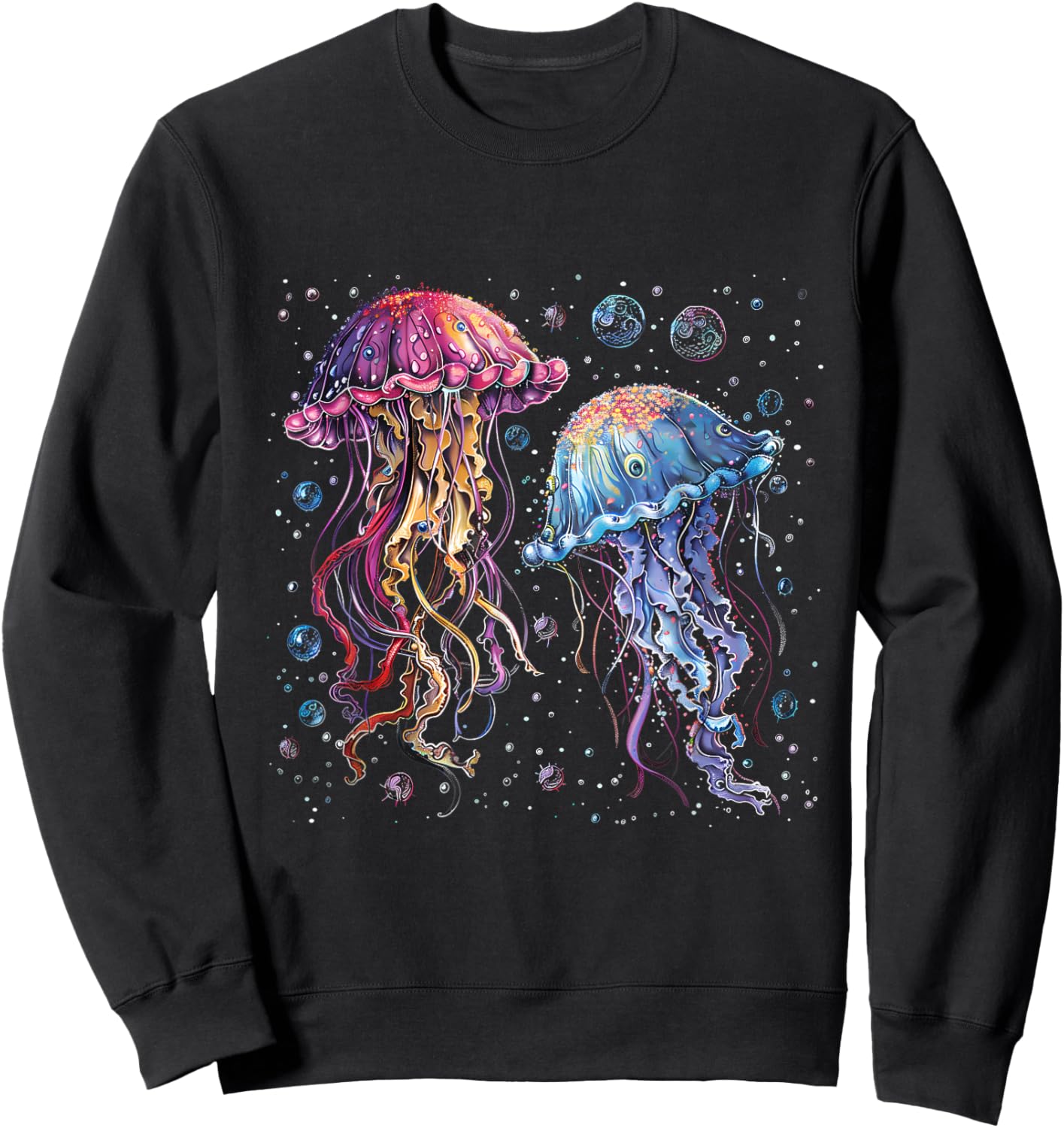 Jellyfish Artwork Motif Sea Ocean Animal Jellyfish Lover Sweatshirt - Sweatshirt | Black