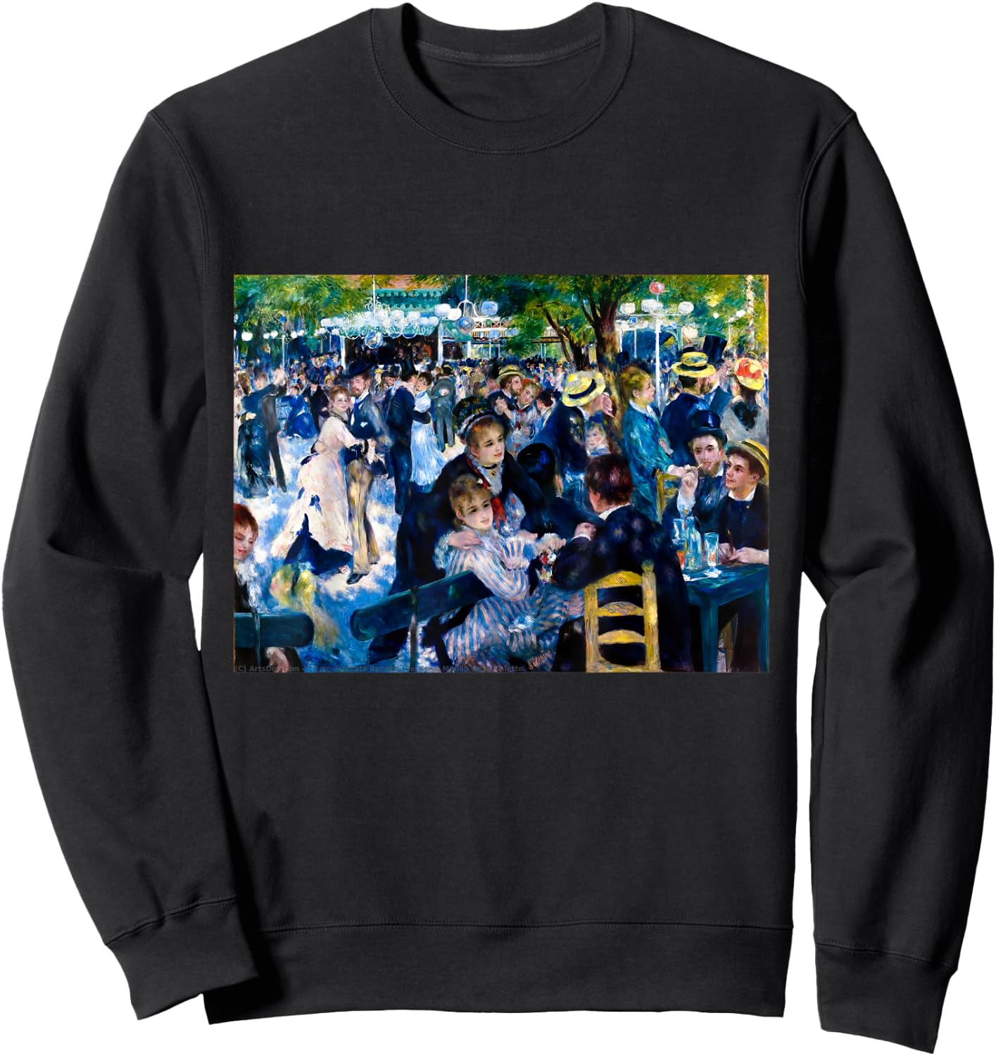 Dance at Moulin de la Galette | Pierre-Auguste Renoir Sweatshirt - Sweatshirt | Black
