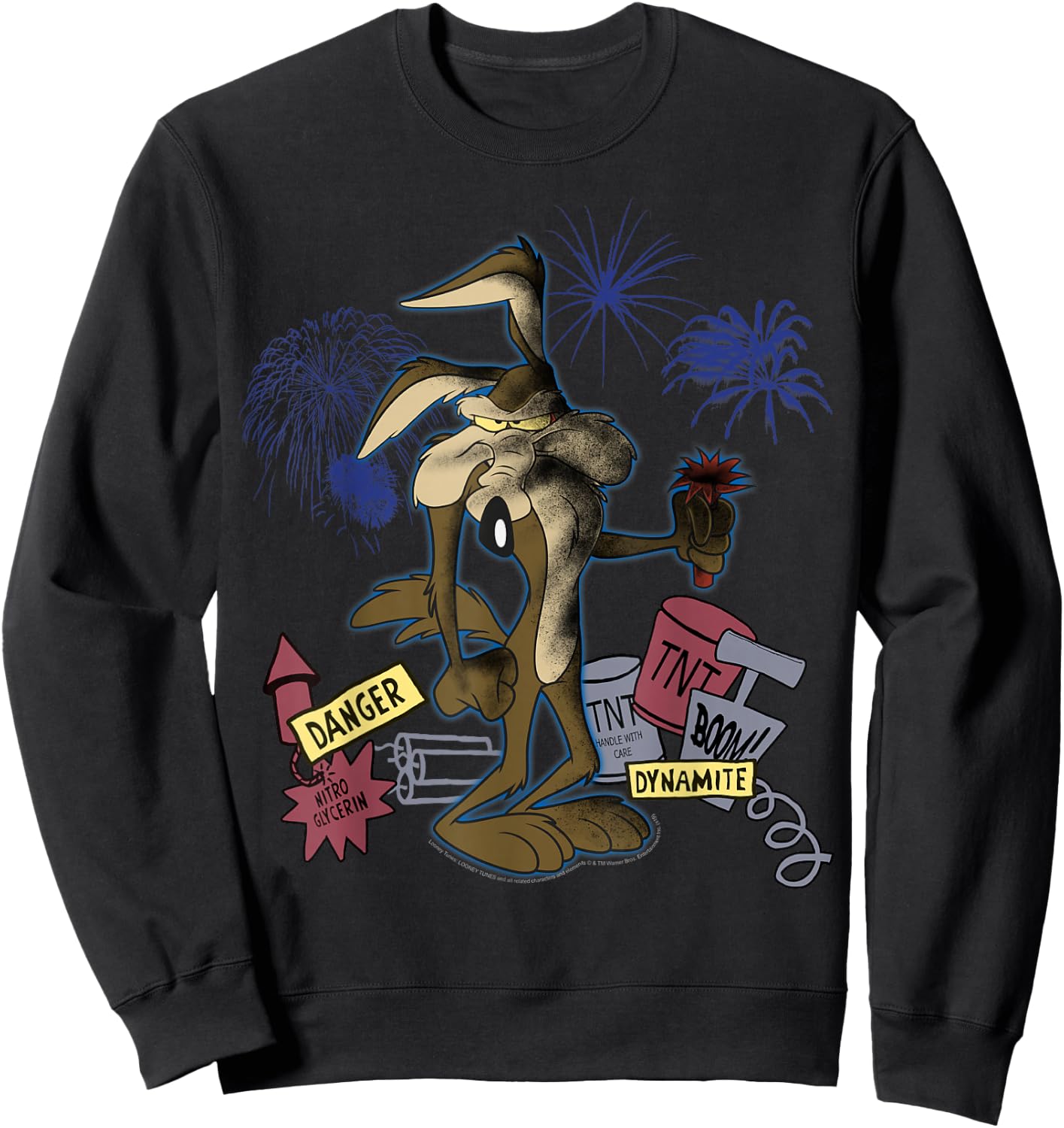 Looney Tunes Wile E. Coyote TNT Portrait Short Sleeve Sweatshirt - Sweatshirt | Black