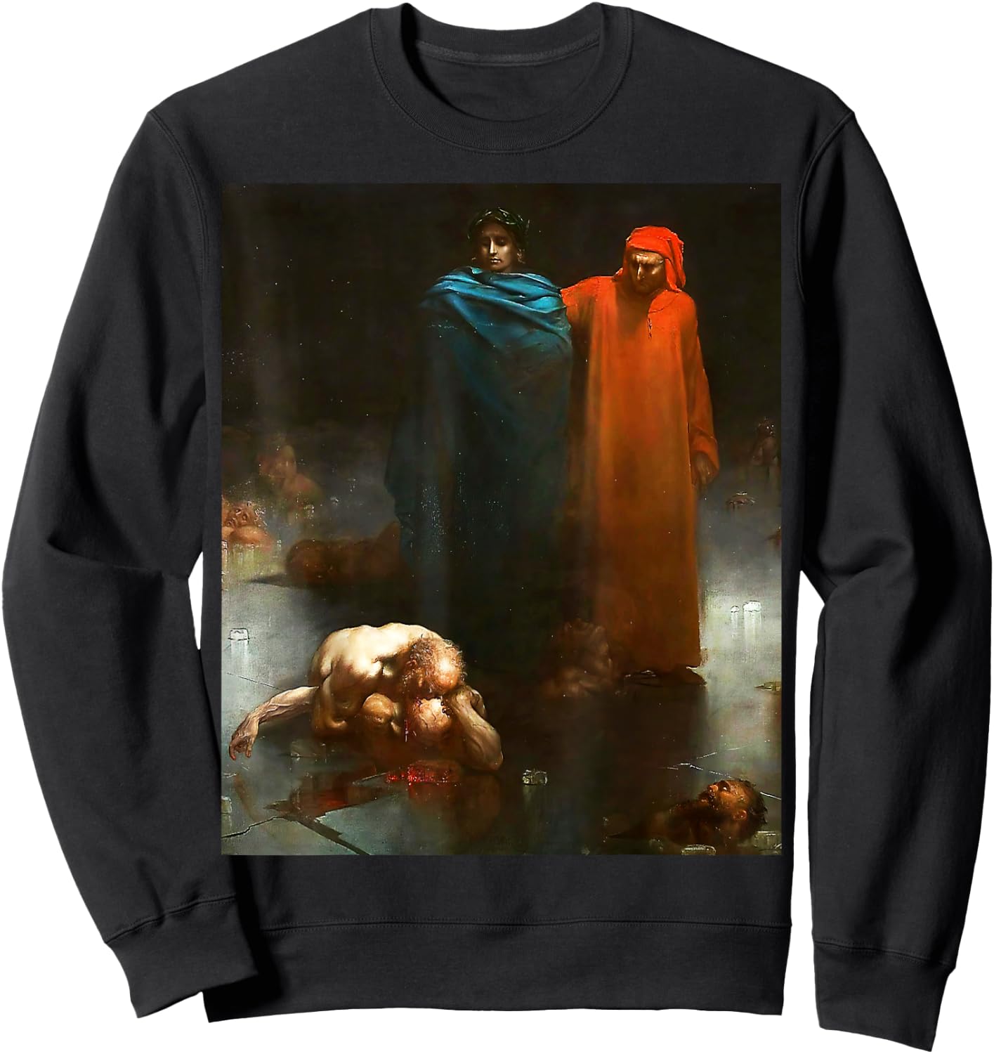 Urban Empyre Dante and Virgil in the Ninth Circle of Hell Gustave Dore Sweatshirt - Sweatshirt | Black