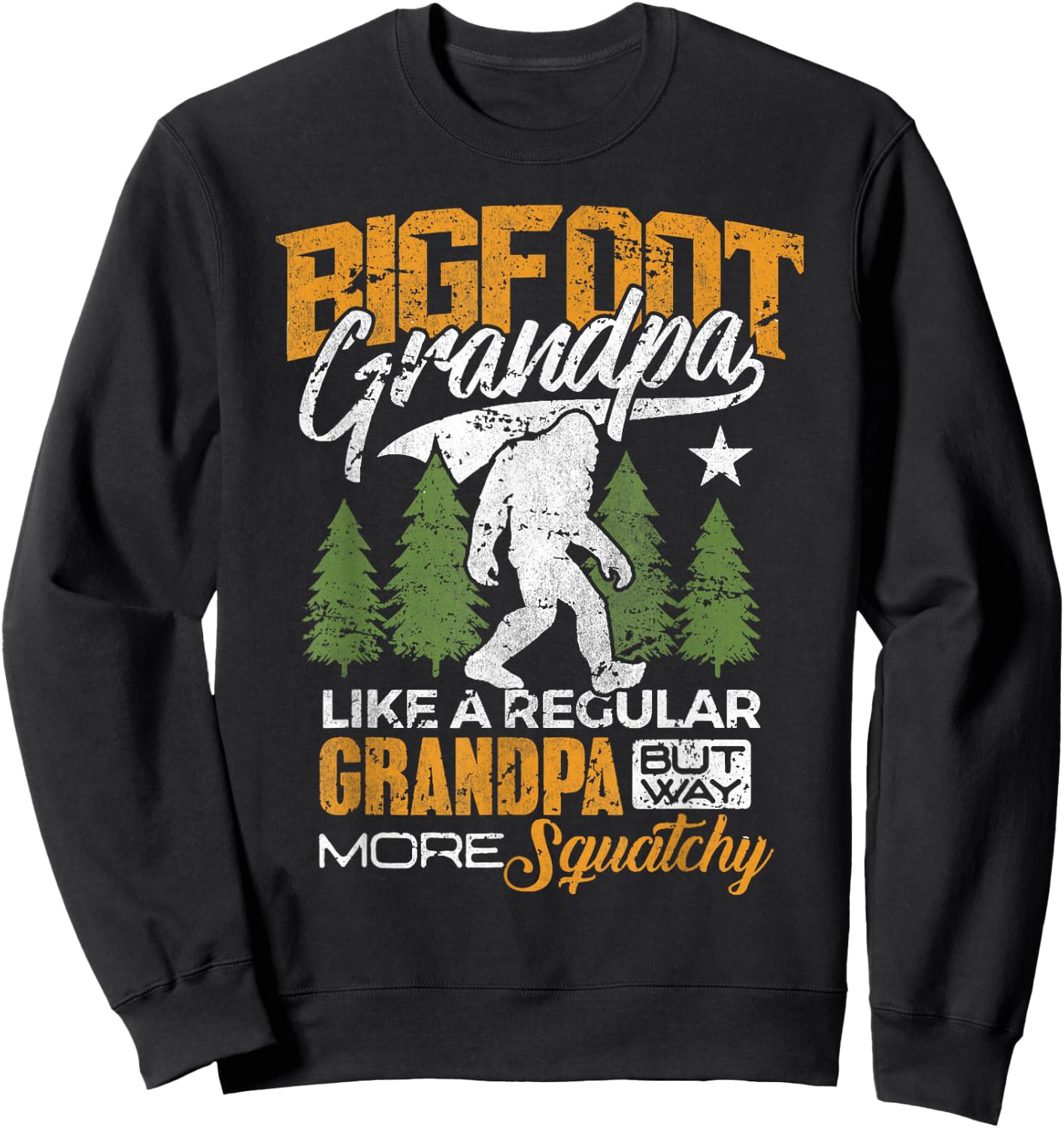 Bigfoot Grandpa Grandfather Sasquatch Yeti Camping Sweatshirt - Sweatshirt | Black