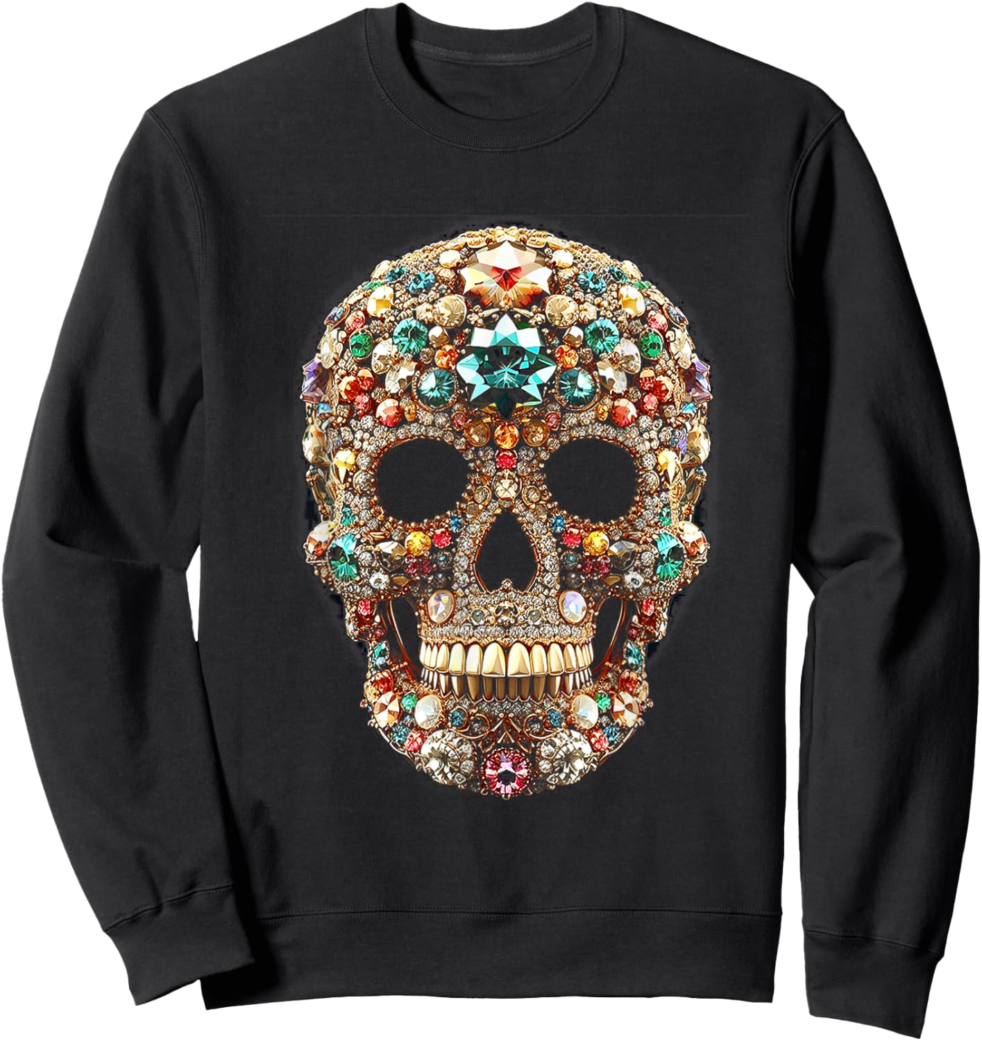Vintage Shining Diamonds Luxury Antique skull Funny Gift Sweatshirt - Sweatshirt | Black