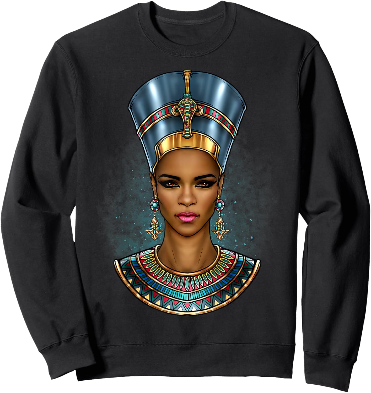 Black Nefertiti Melanin Queen Egyptian Women Black Pride Sweatshirt - Sweatshirt | Black
