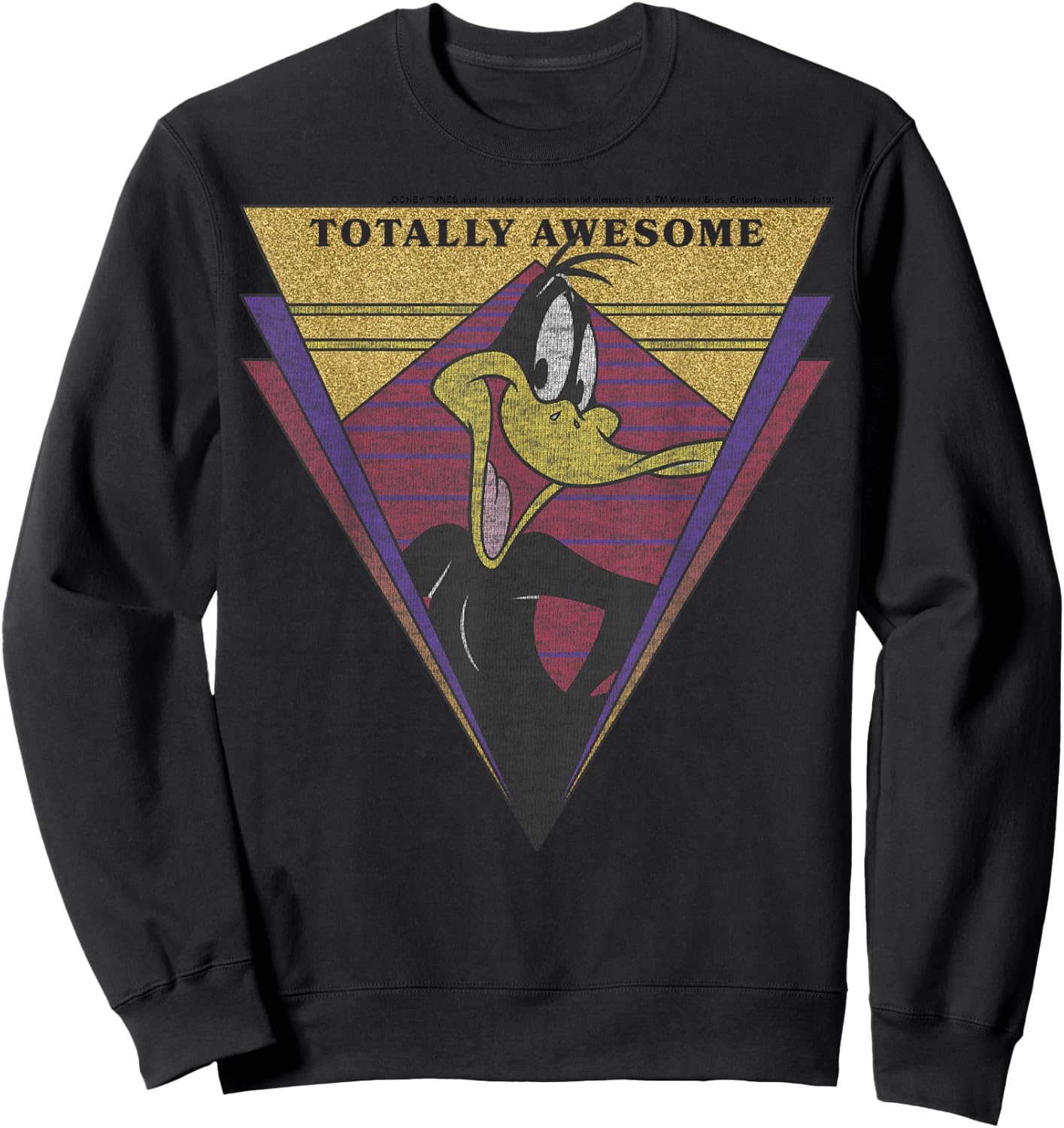 Looney Tunes Daffy Duck Totally Awesome Portrait Sweatshirt - Sweatshirt | Black